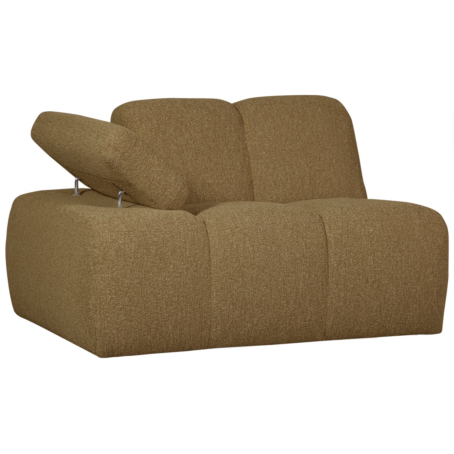 Sofa modułowa MOJO - element lewostronny ciemny miodowy bouclé