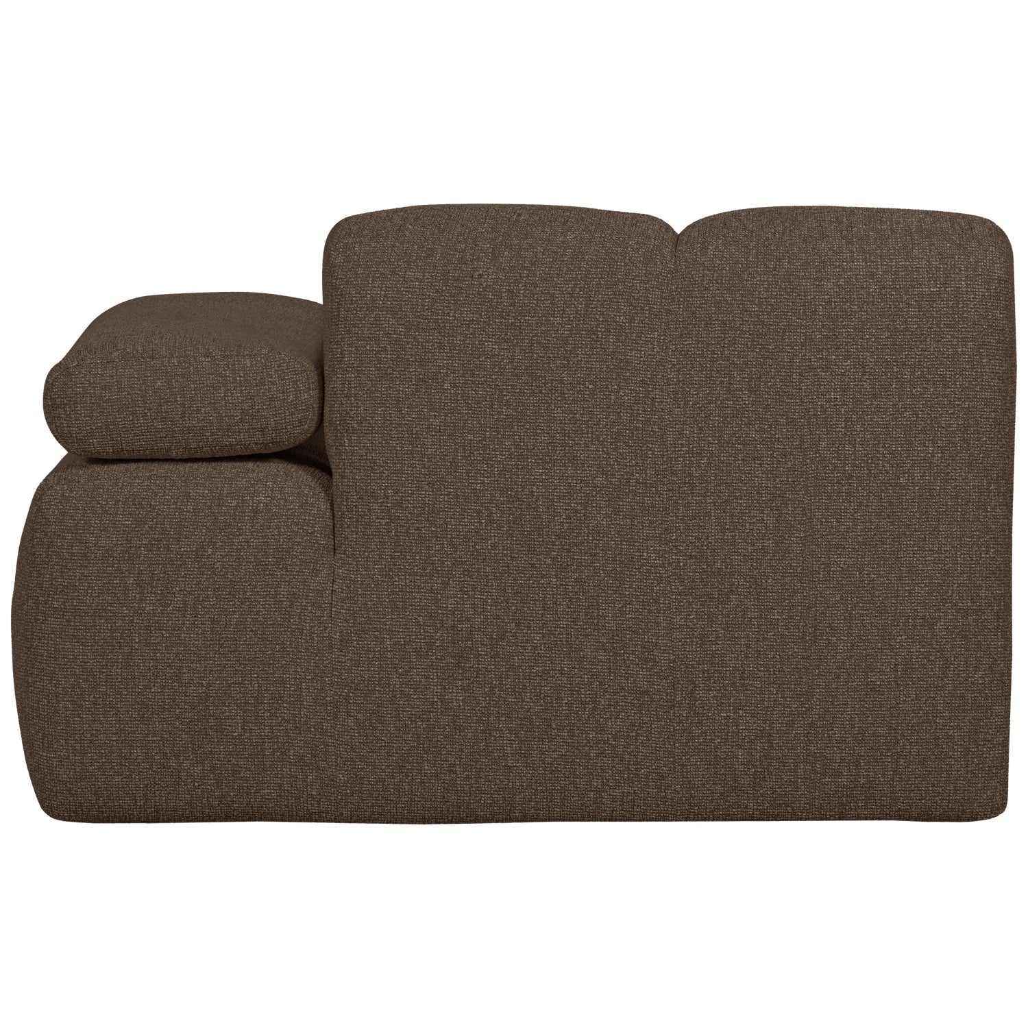 Sofa modułowa MOJO - element prawostronny ciemnobrązowy bouclé