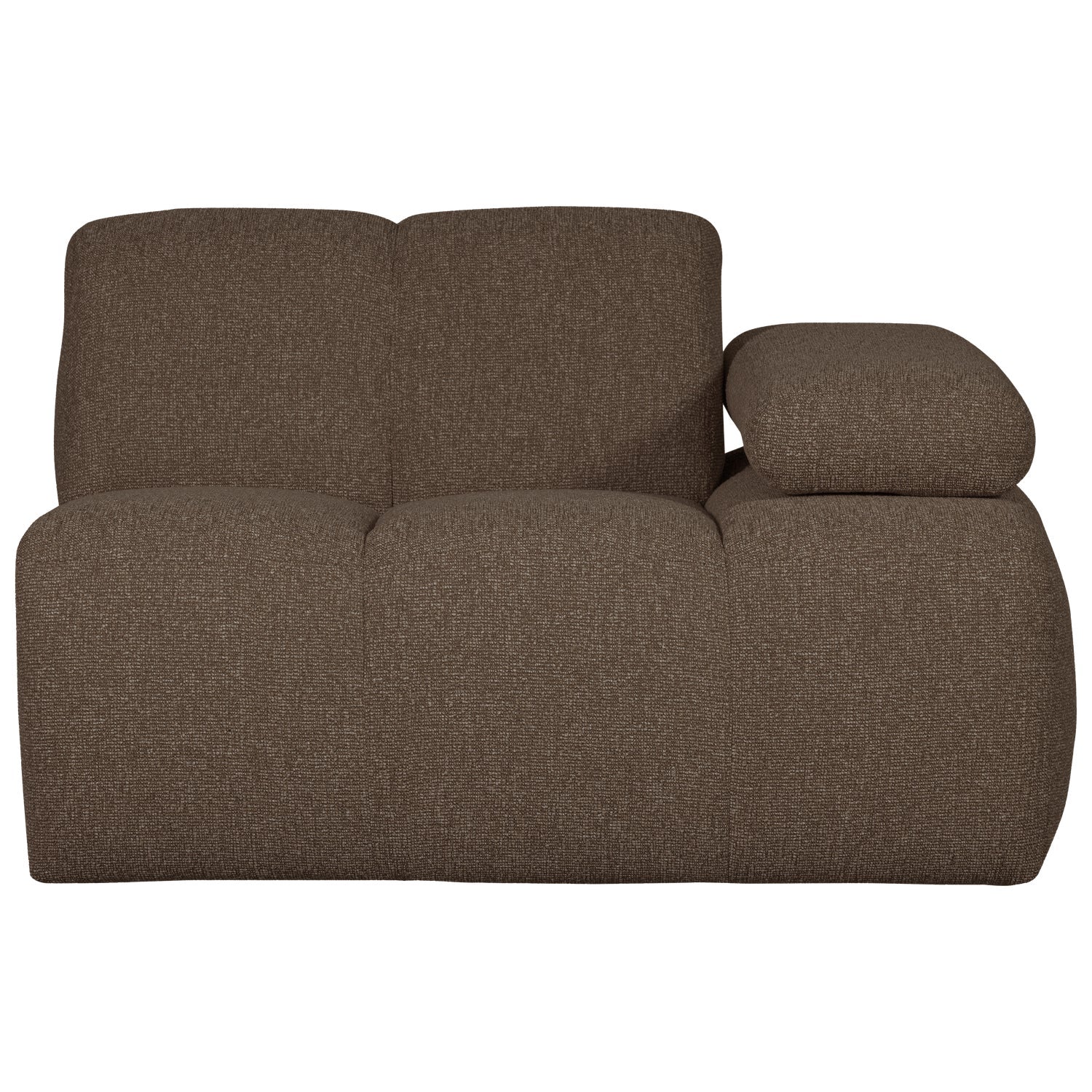Sofa modułowa MOJO - element prawostronny ciemnobrązowy bouclé