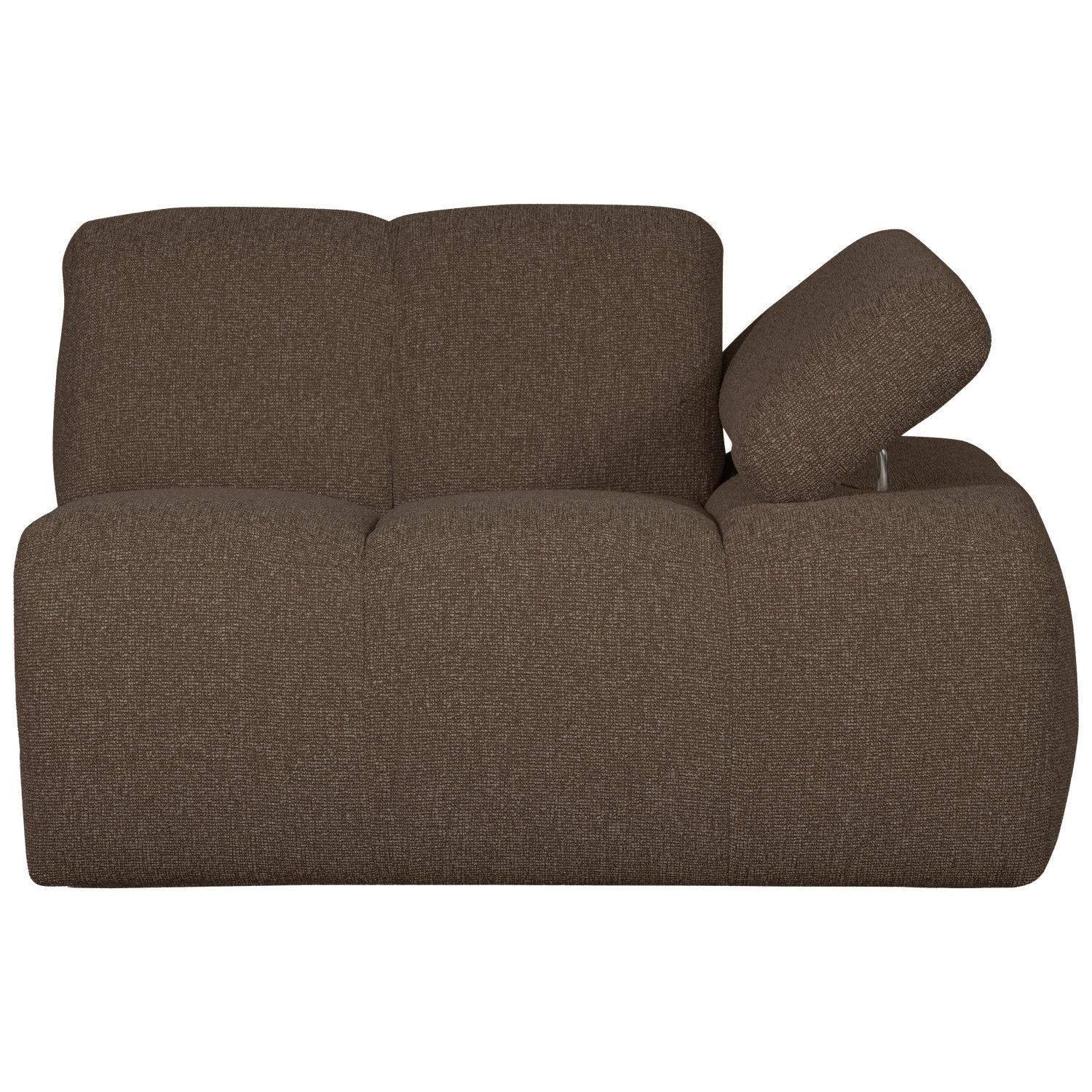 Sofa modułowa MOJO - element prawostronny ciemnobrązowy bouclé