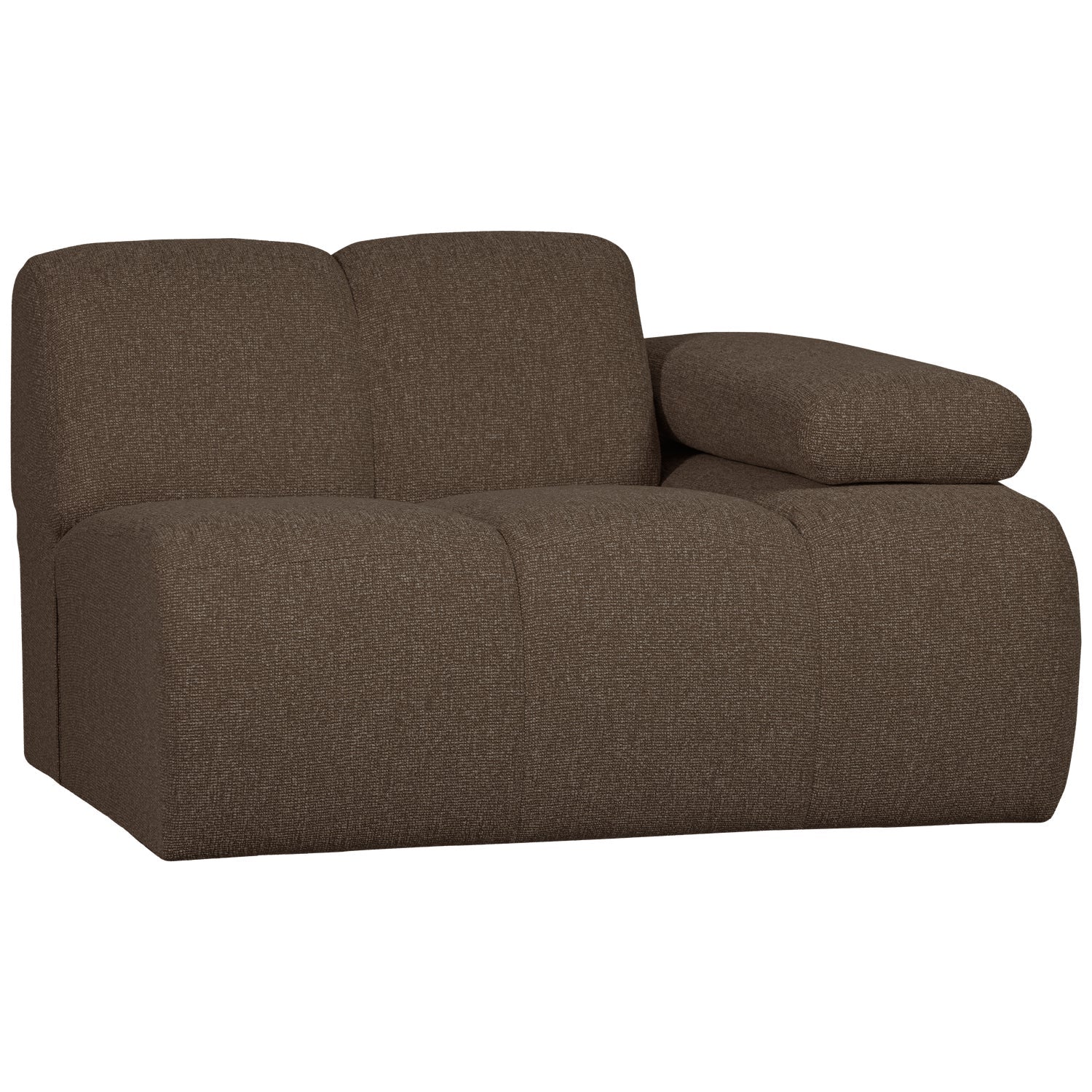 Sofa modułowa MOJO - element prawostronny ciemnobrązowy bouclé
