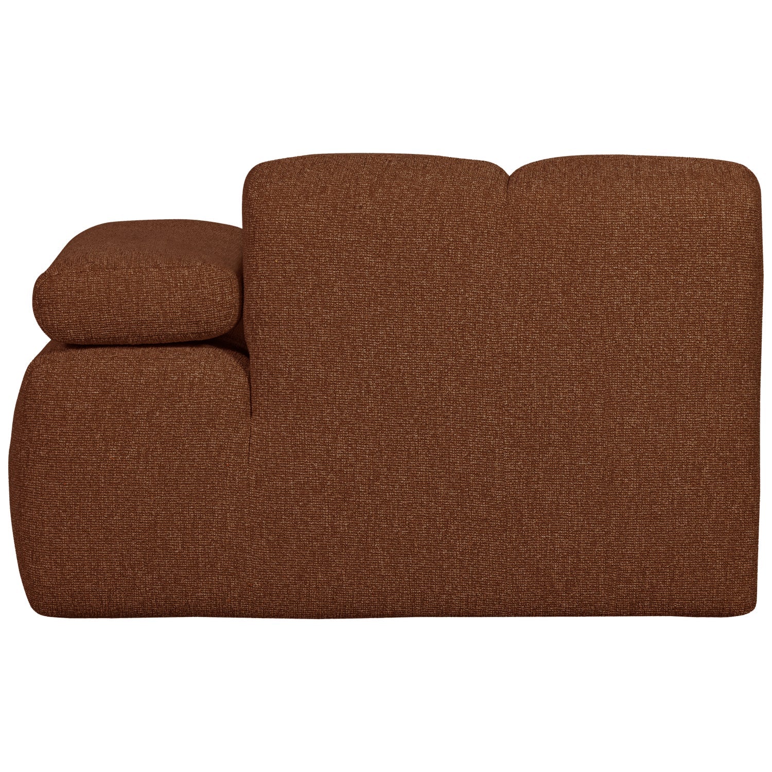 Sofa modułowa MOJO - element prawostronny brązowy bouclé