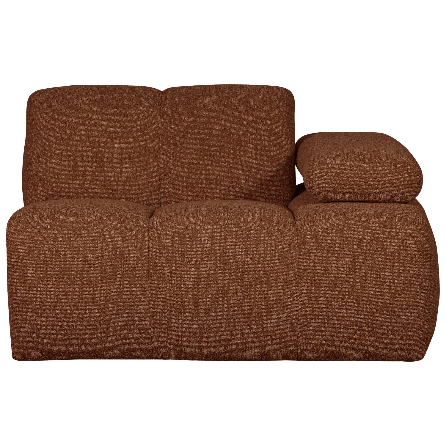 Sofa modułowa MOJO - element prawostronny brązowy bouclé