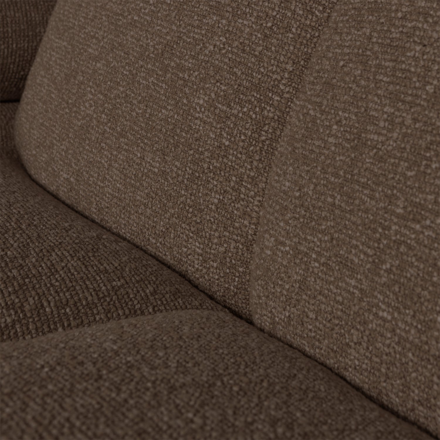 Sofa modułowa MOJO - element 1,5-osobowy lewostronny ciemnobrązowy bouclé