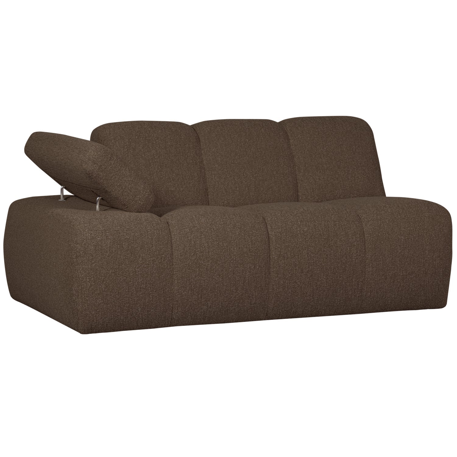 Sofa modułowa MOJO - element 1,5-osobowy lewostronny ciemnobrązowy bouclé