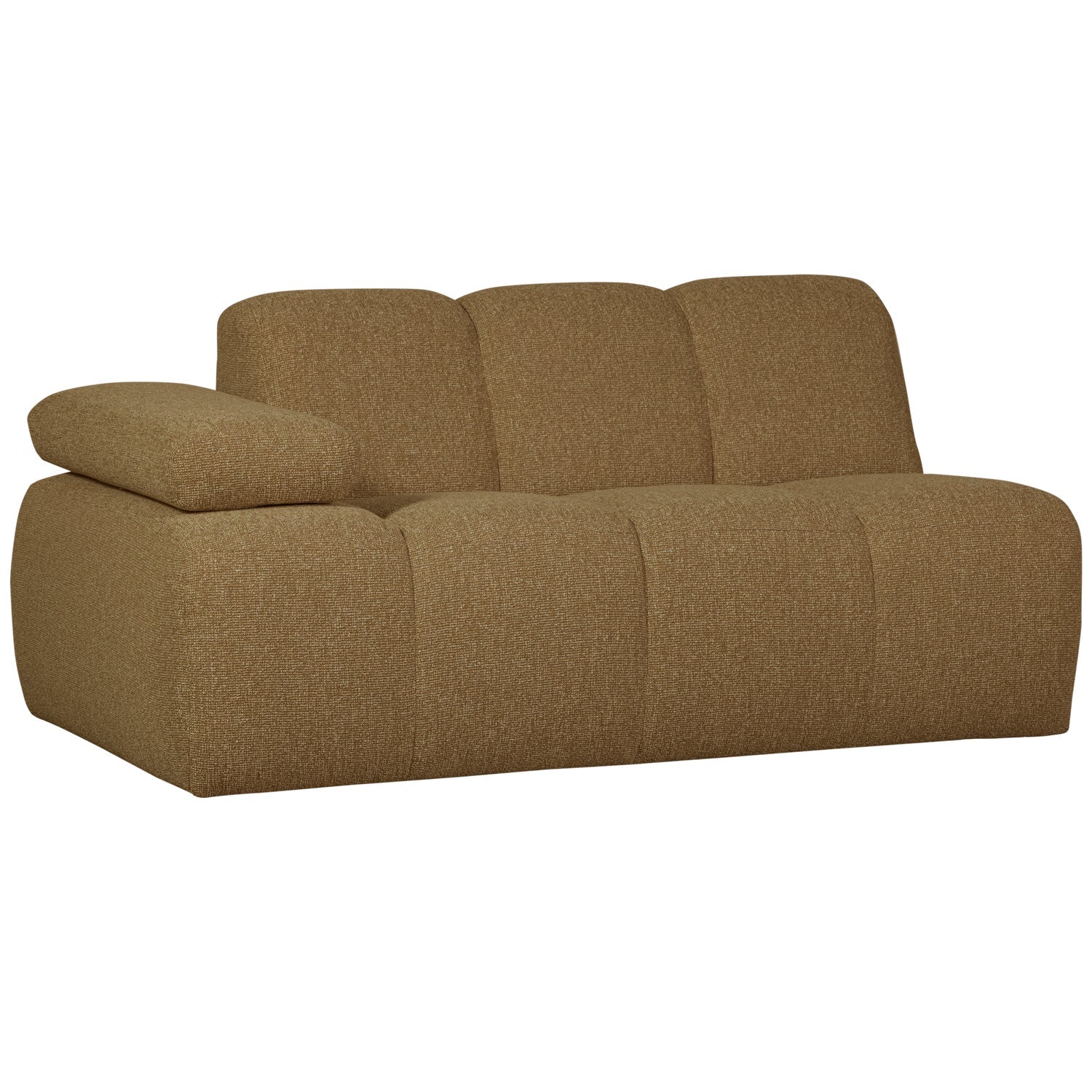 Sofa modułowa MOJO - element 1,5-osobowy lewostronny ciemny miodowy bouclé
