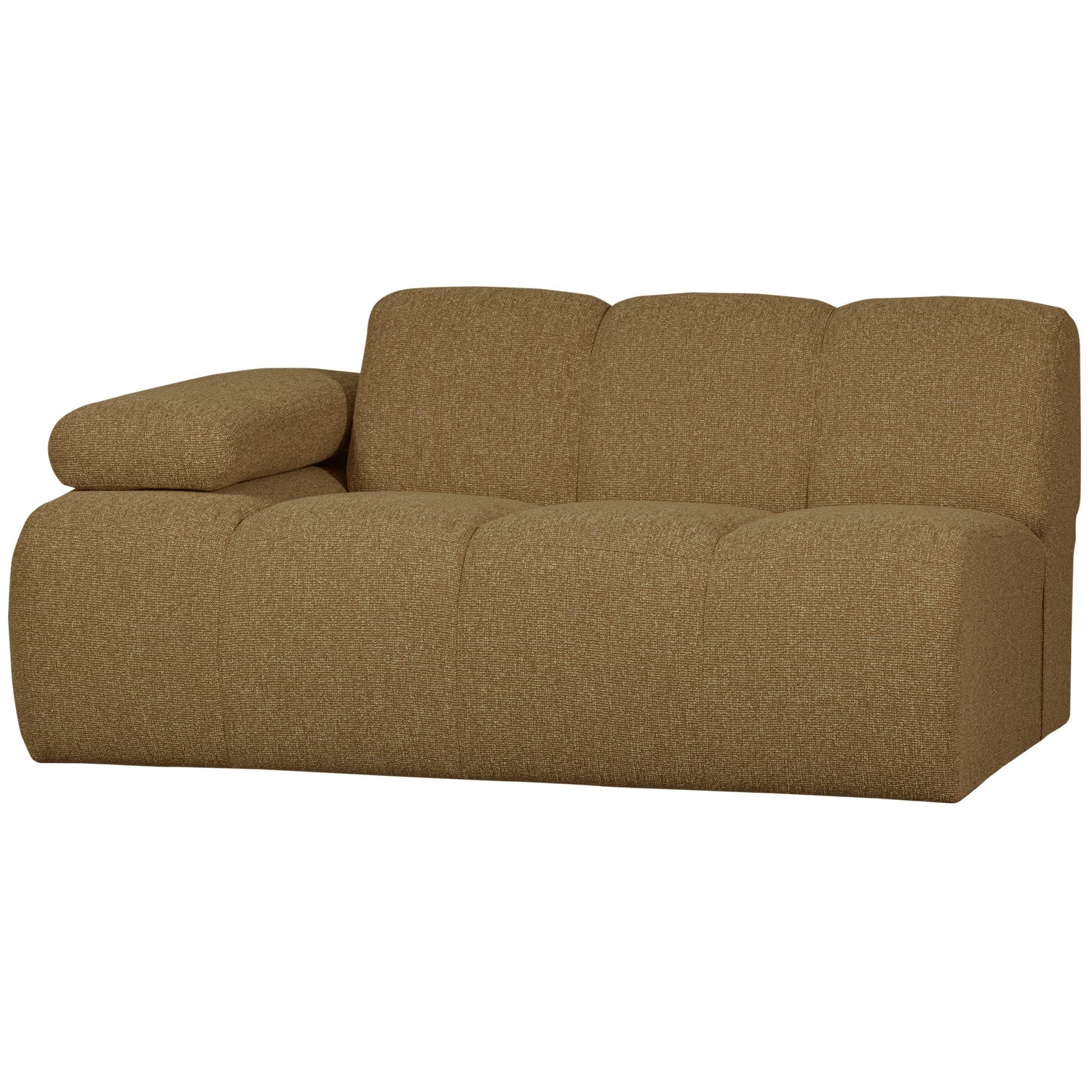 Sofa modułowa MOJO - element 1,5-osobowy lewostronny ciemny miodowy bouclé