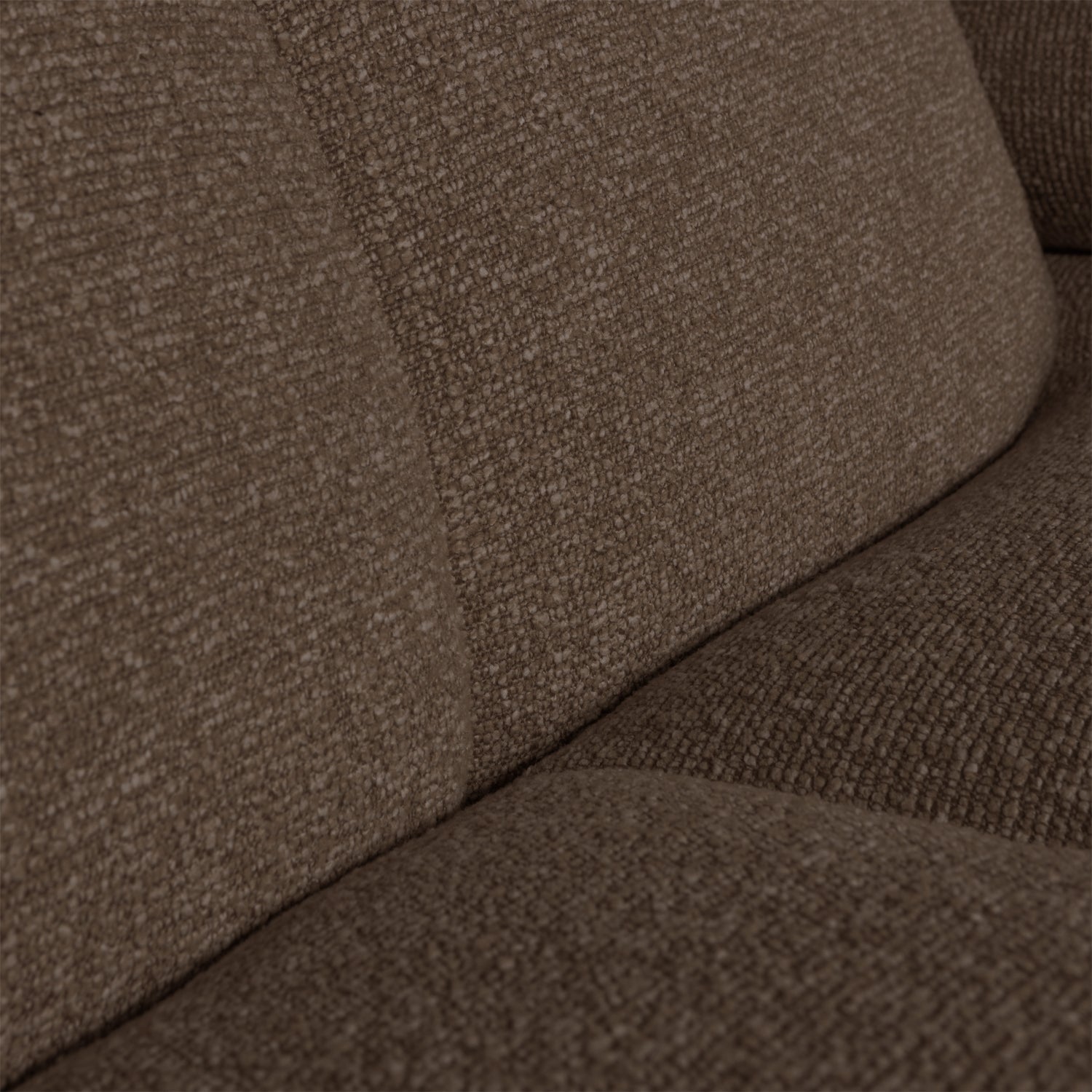 Sofa modułowa MOJO - element 1,5-osobowy prawostronny ciemnobrązowy bouclé