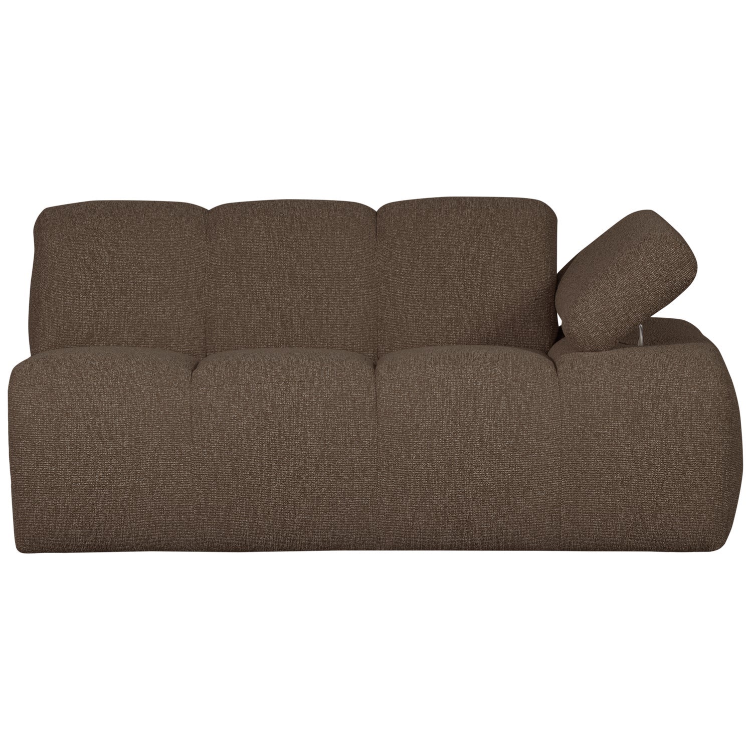 Sofa modułowa MOJO - element 1,5-osobowy prawostronny ciemnobrązowy bouclé