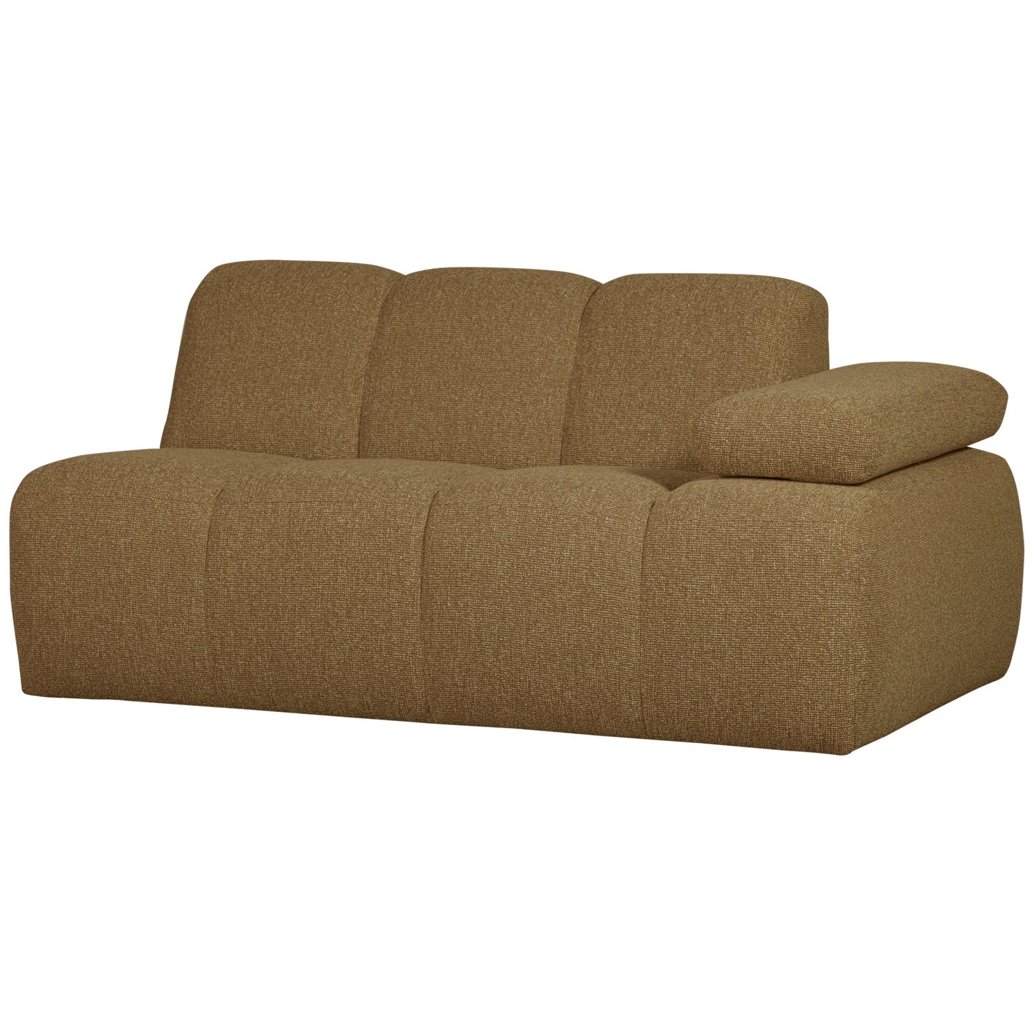 Sofa modułowa MOJO - element 1,5-osobowy prawostronny ciemny miodowy bouclé