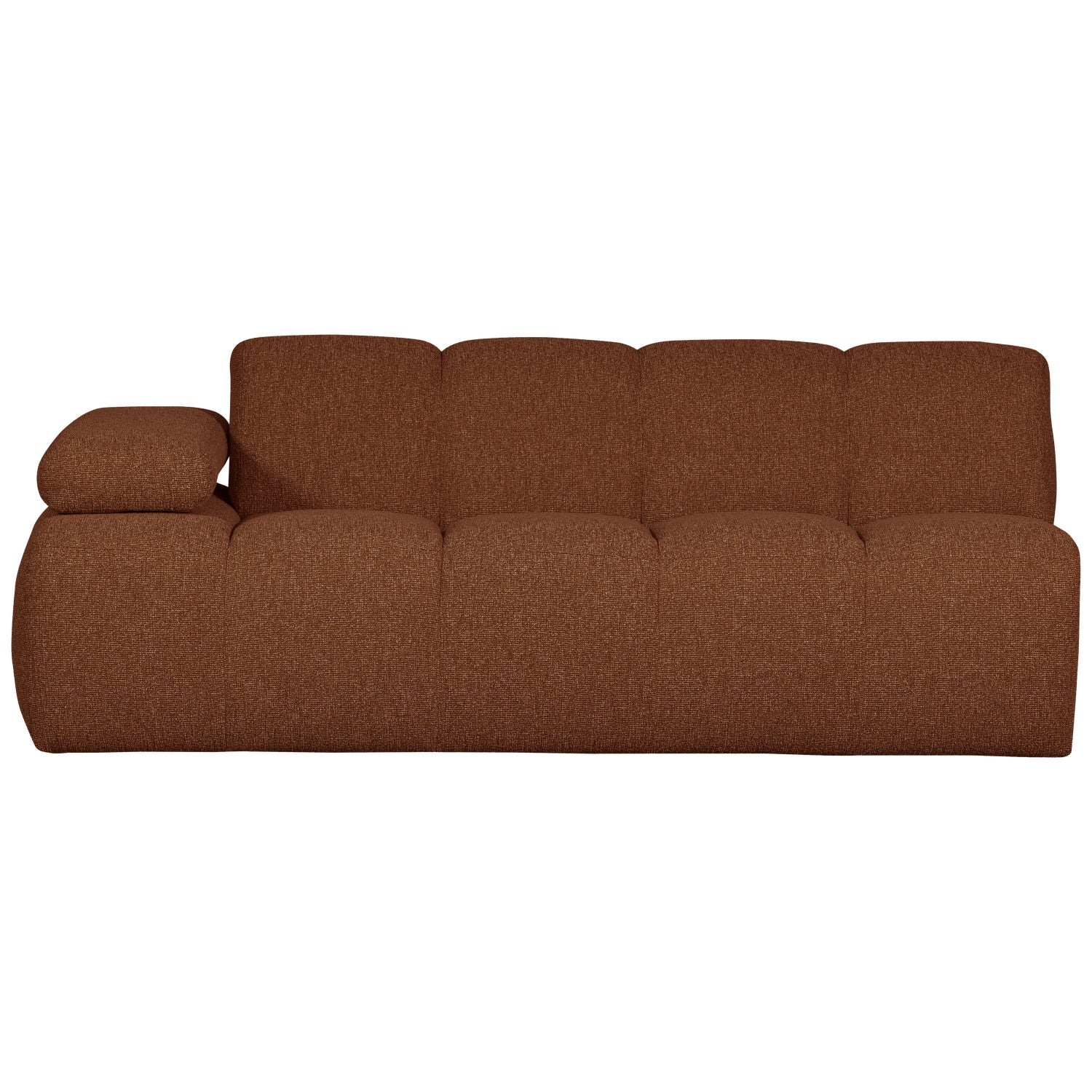 Sofa modułowa MOJO - element 2-osobowy lewostronny brązowy bouclé