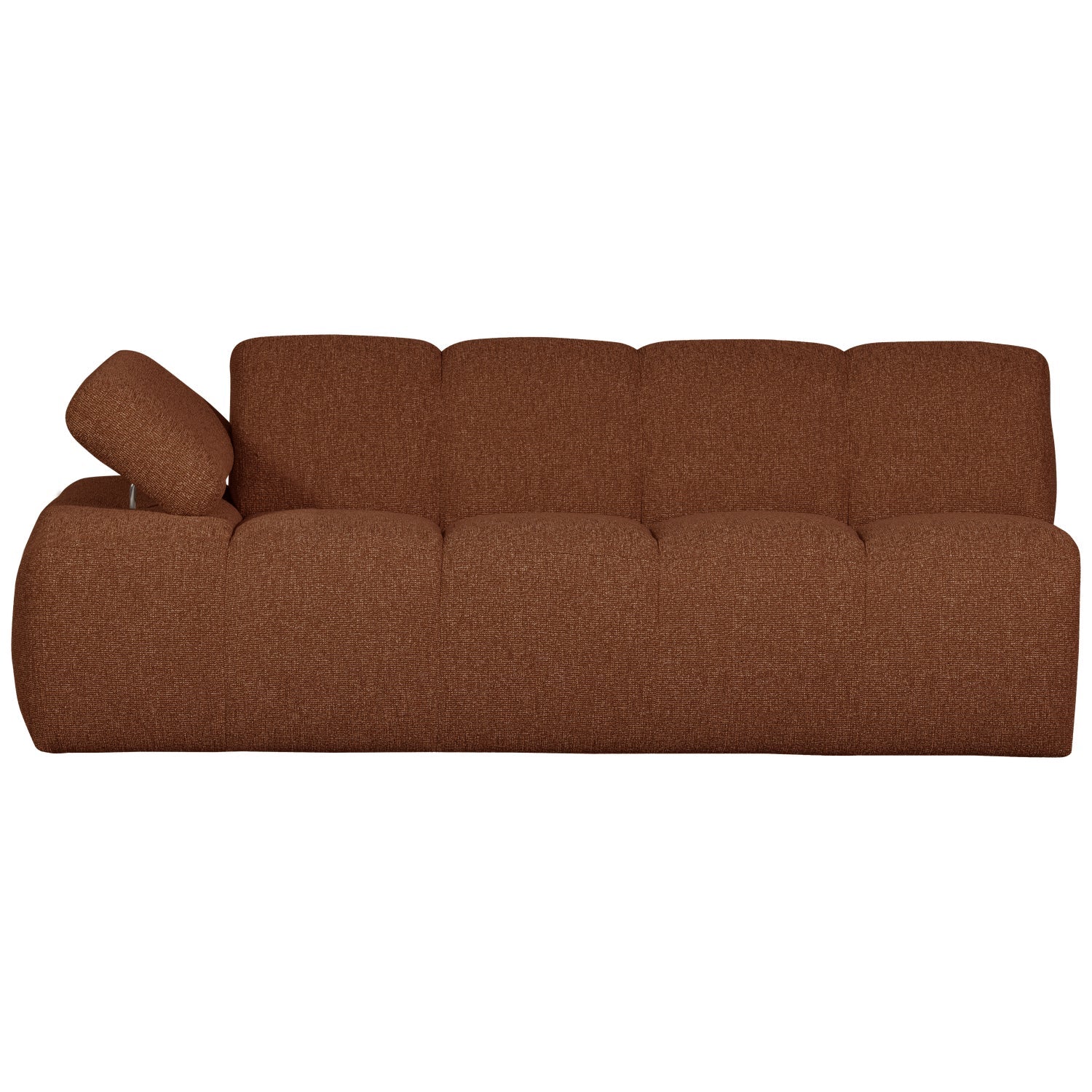 Sofa modułowa MOJO - element 2-osobowy lewostronny brązowy bouclé