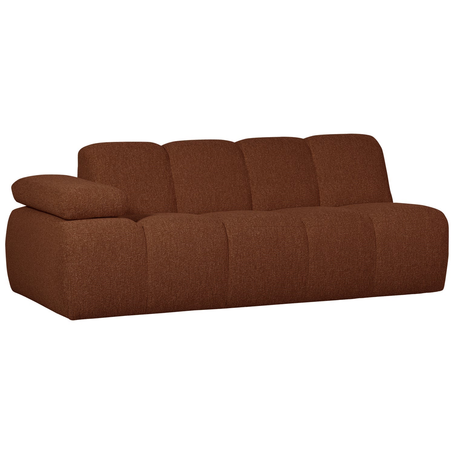 Sofa modułowa MOJO - element 2-osobowy lewostronny brązowy bouclé