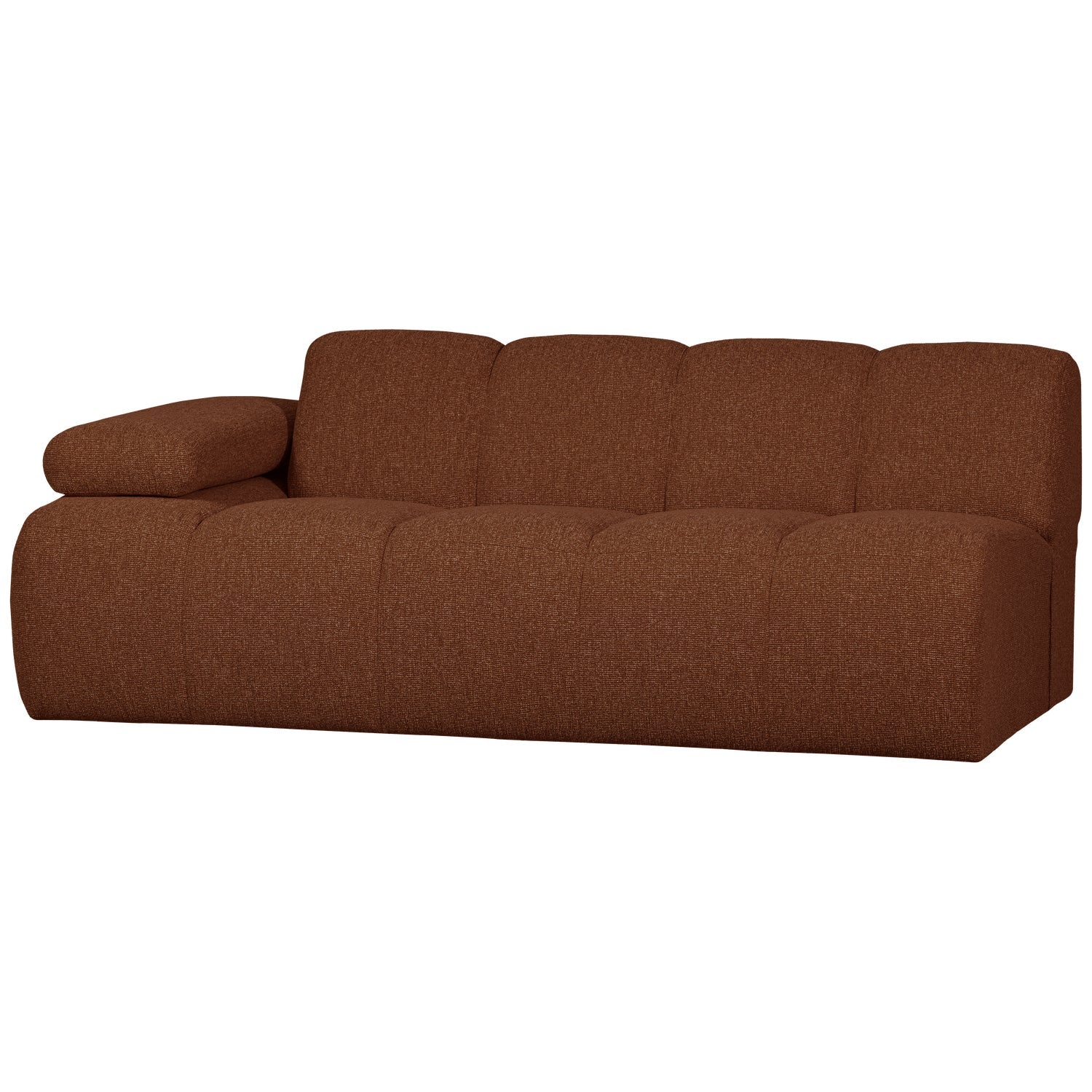 Sofa modułowa MOJO - element 2-osobowy lewostronny brązowy bouclé