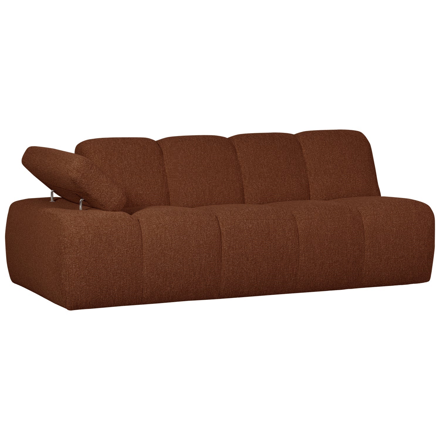 Sofa modułowa MOJO - element 2-osobowy lewostronny brązowy bouclé