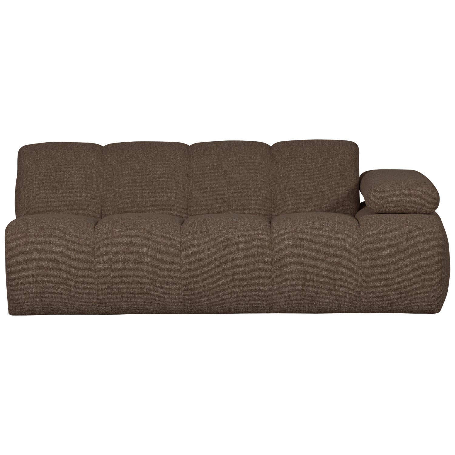 Sofa modułowa MOJO - element 2-osobowy prawostronny ciemnobrązowy bouclé