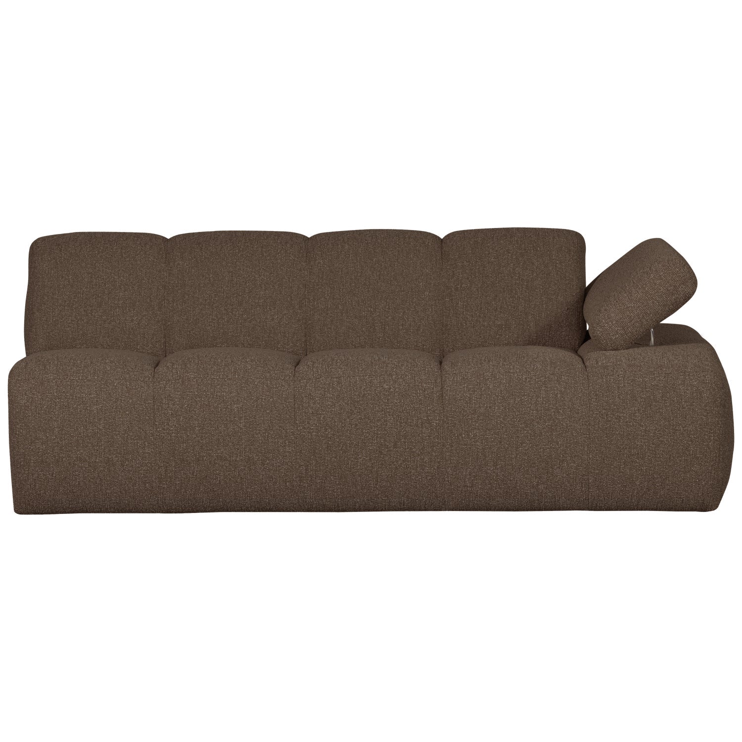 Sofa modułowa MOJO - element 2-osobowy prawostronny ciemnobrązowy bouclé