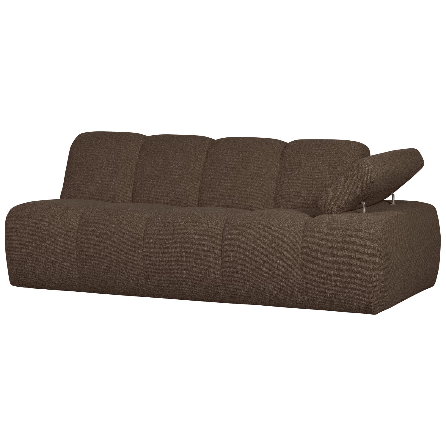 Sofa modułowa MOJO - element 2-osobowy prawostronny ciemnobrązowy bouclé