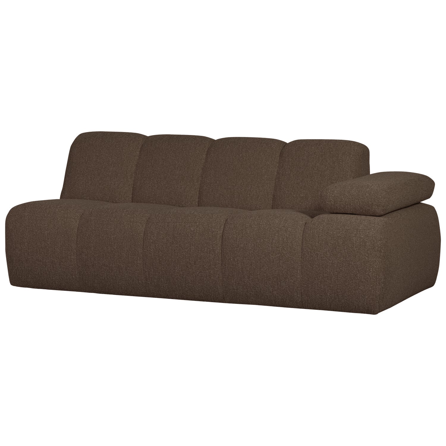 Sofa modułowa MOJO - element 2-osobowy prawostronny ciemnobrązowy bouclé