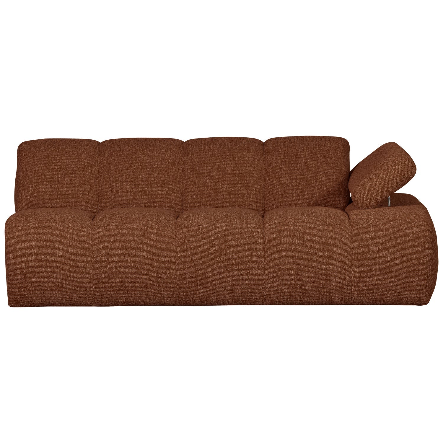 Sofa modułowa MOJO - element 2-osobowy prawostronny brązowy bouclé