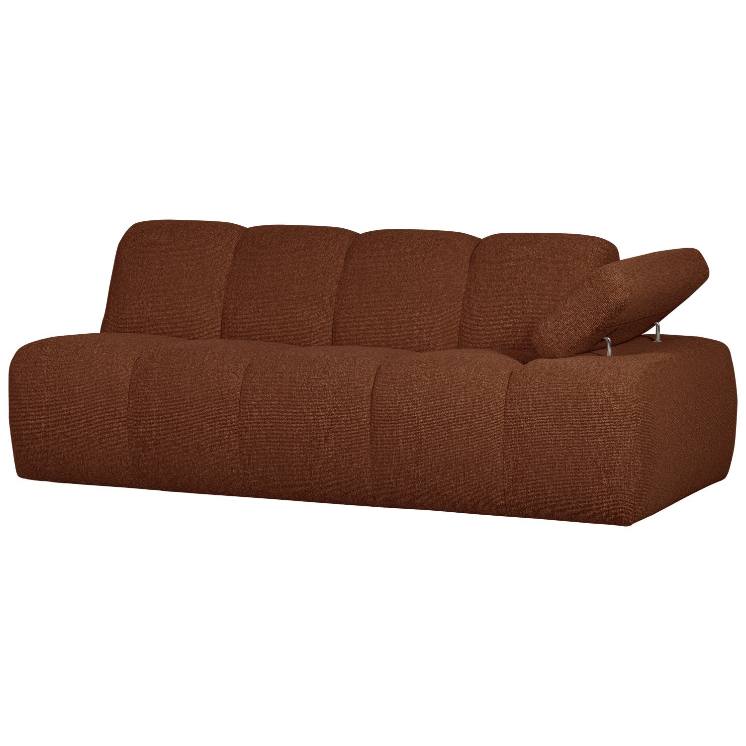Sofa modułowa MOJO - element 2-osobowy prawostronny brązowy bouclé