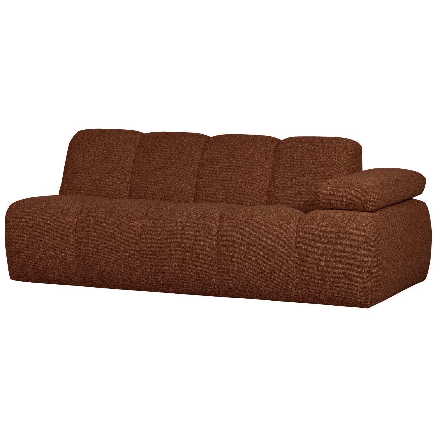 Sofa modułowa MOJO - element 2-osobowy prawostronny brązowy bouclé