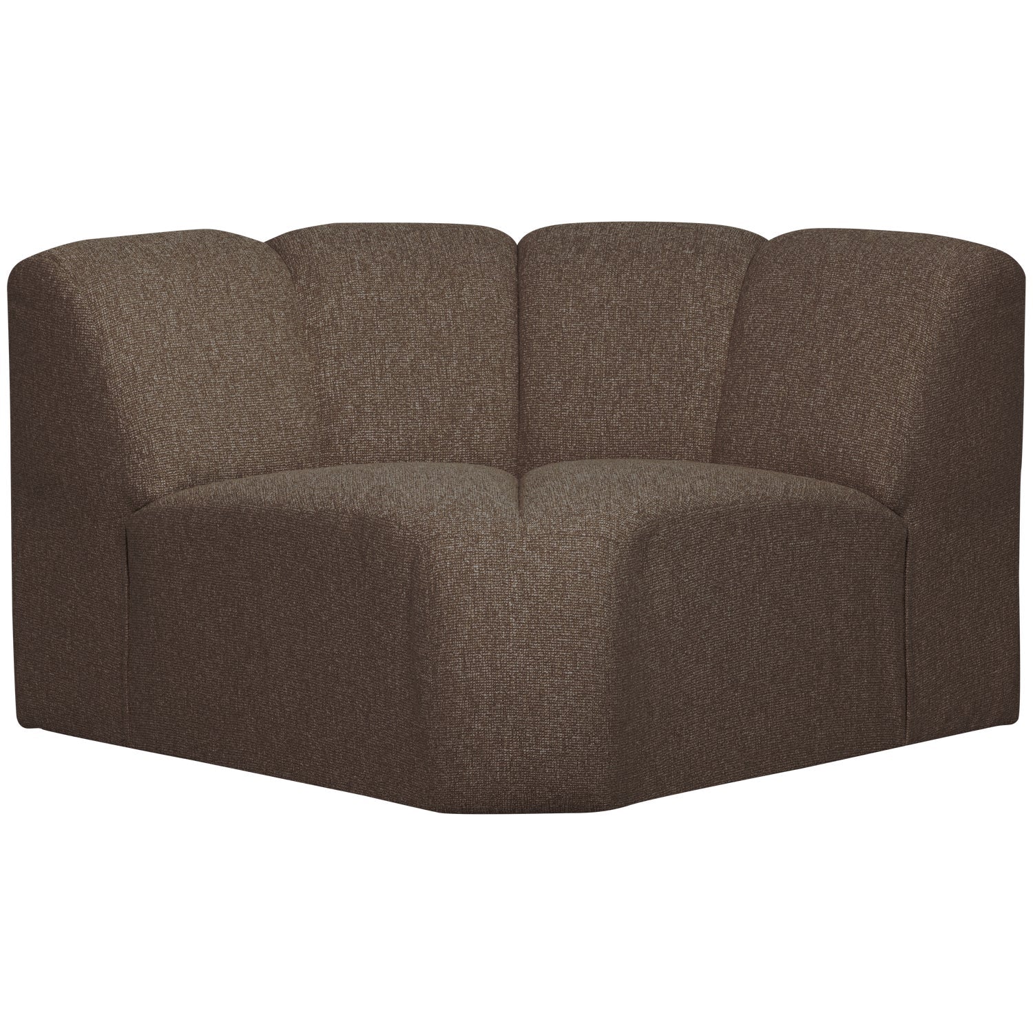 Sofa modułowa MOJO - element narożny ciemnobrązowy bouclé