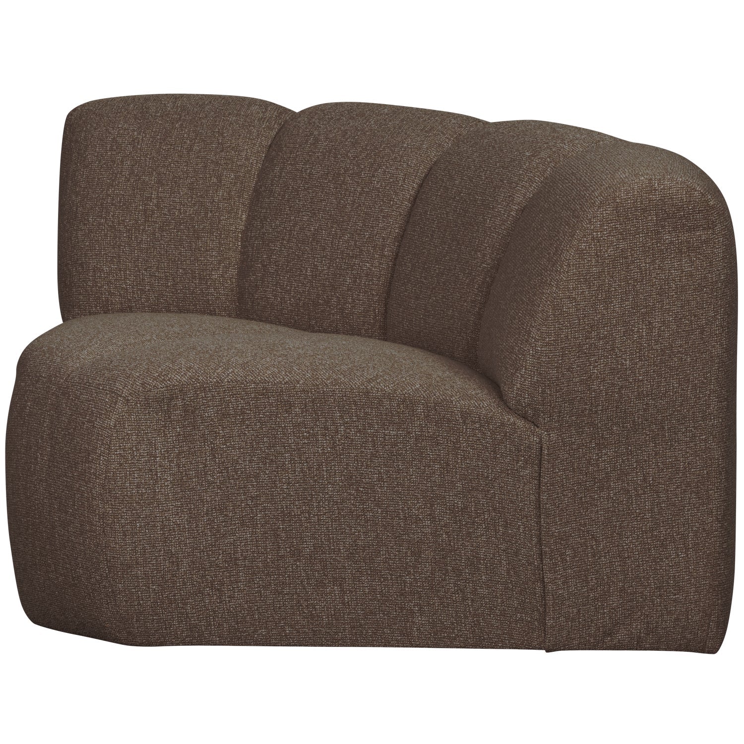 Sofa modułowa MOJO - element narożny ciemnobrązowy bouclé