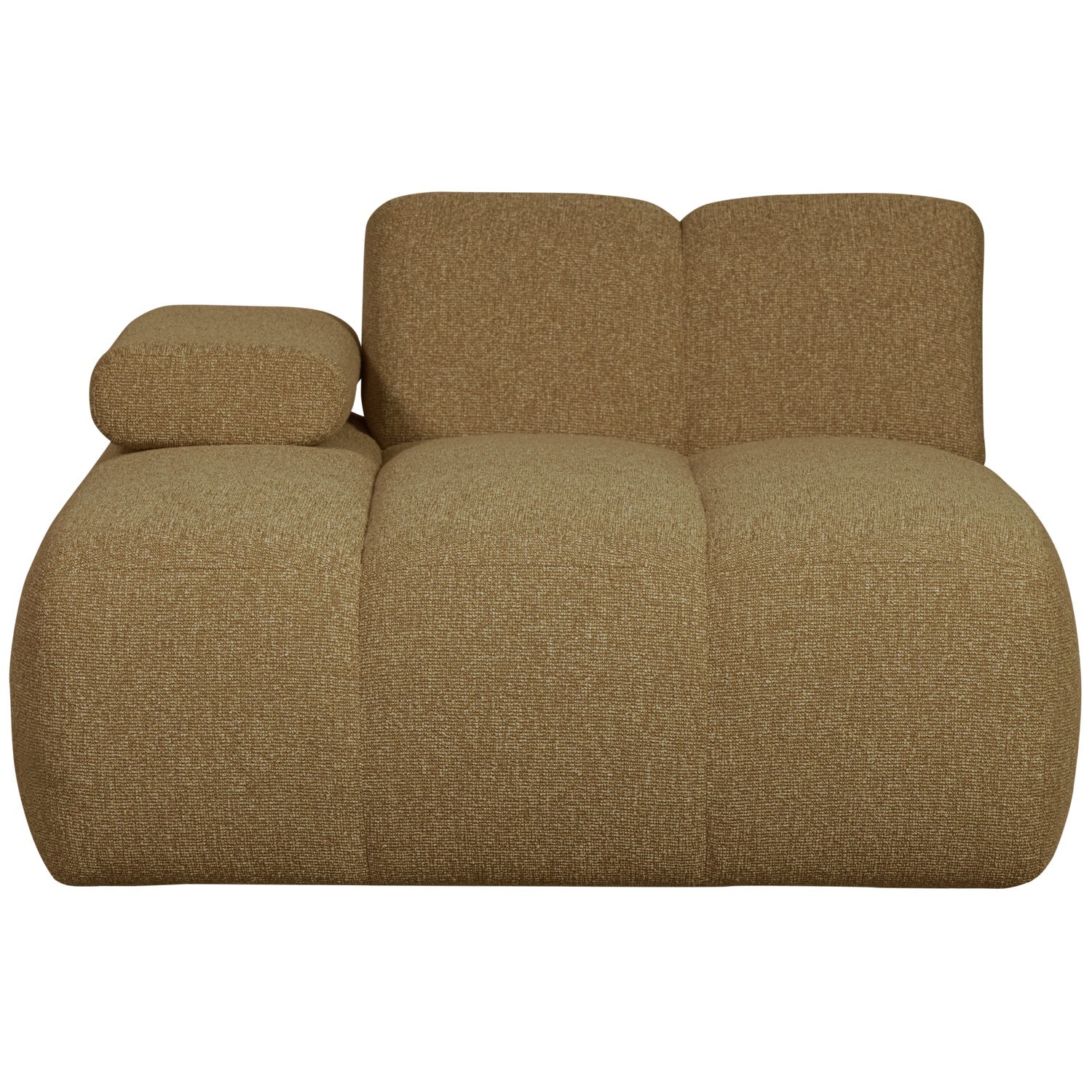 Sofa modułowa MOJO - szezlong lewostronny ciemny miodowy bouclé