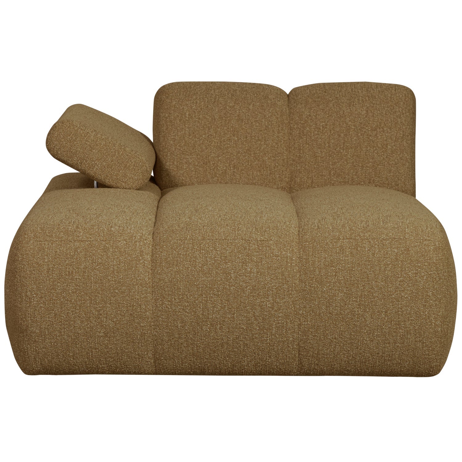 Sofa modułowa MOJO - szezlong lewostronny ciemny miodowy bouclé