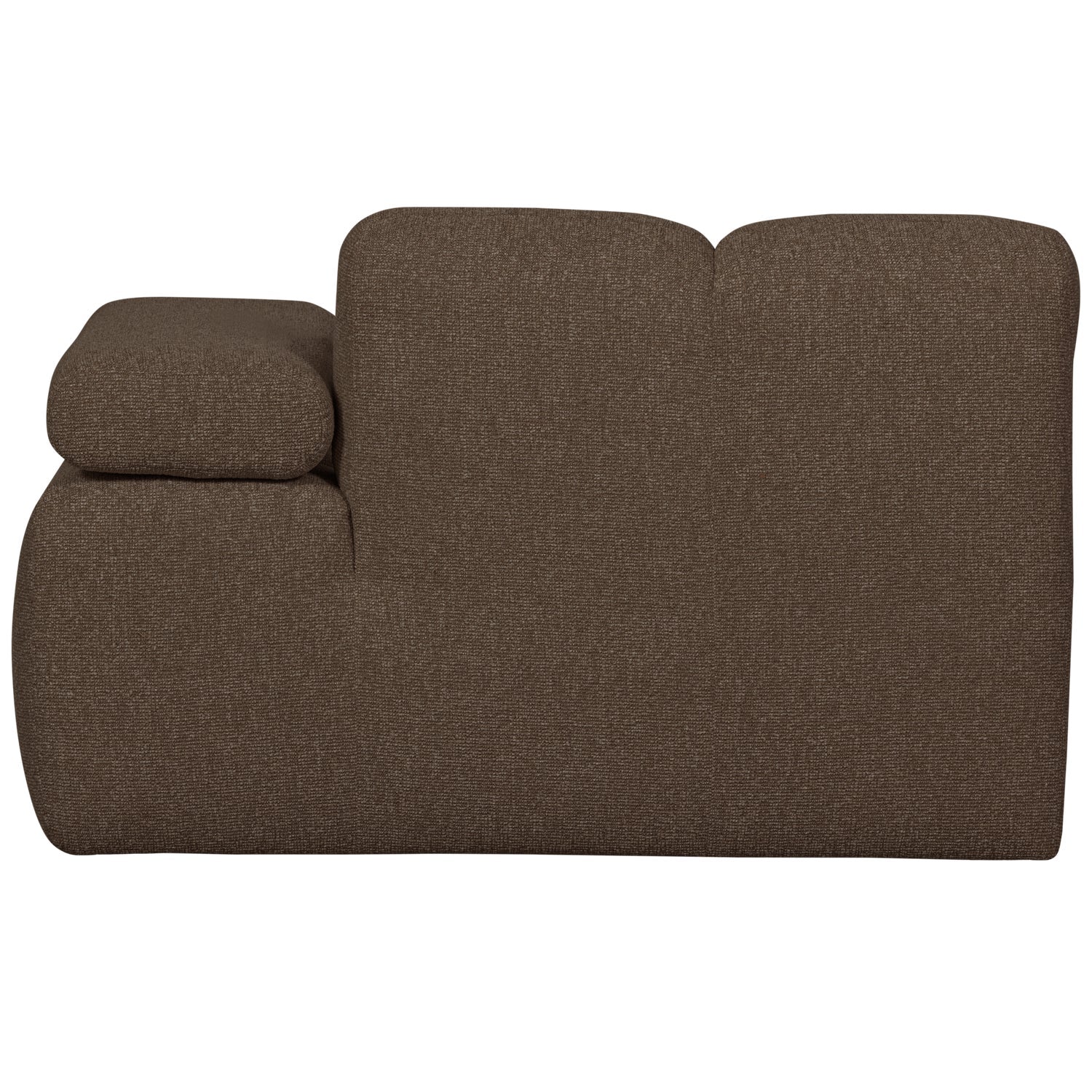Sofa modułowa MOJO - szezlong prawostronny ciemnobrązowy bouclé