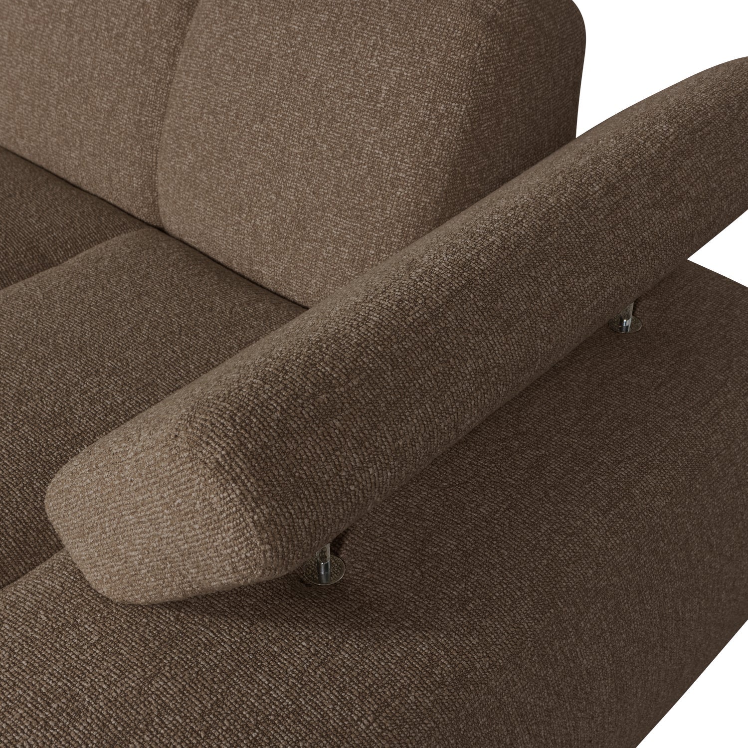 Sofa modułowa MOJO - szezlong prawostronny ciemnobrązowy bouclé