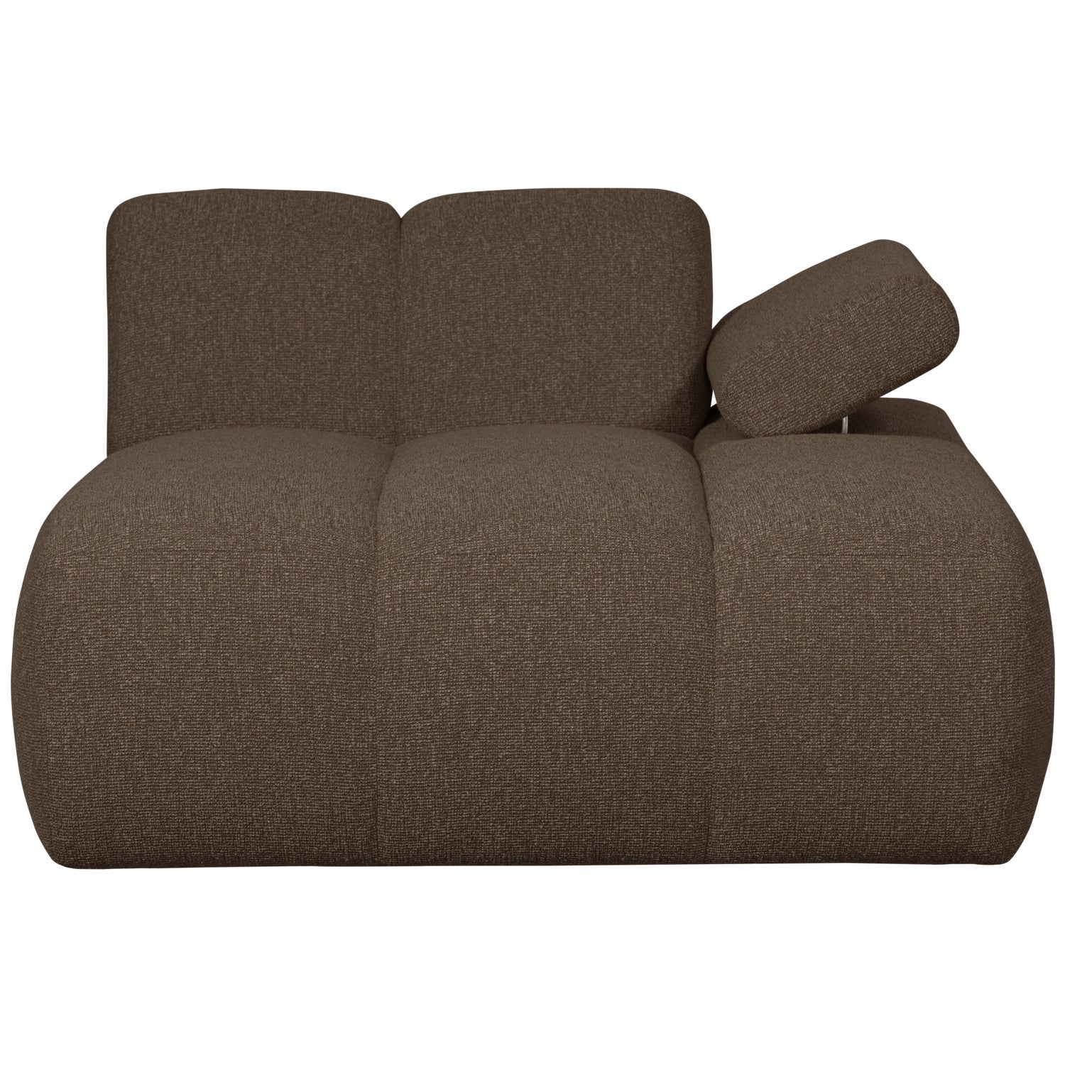 Sofa modułowa MOJO - szezlong prawostronny ciemnobrązowy bouclé