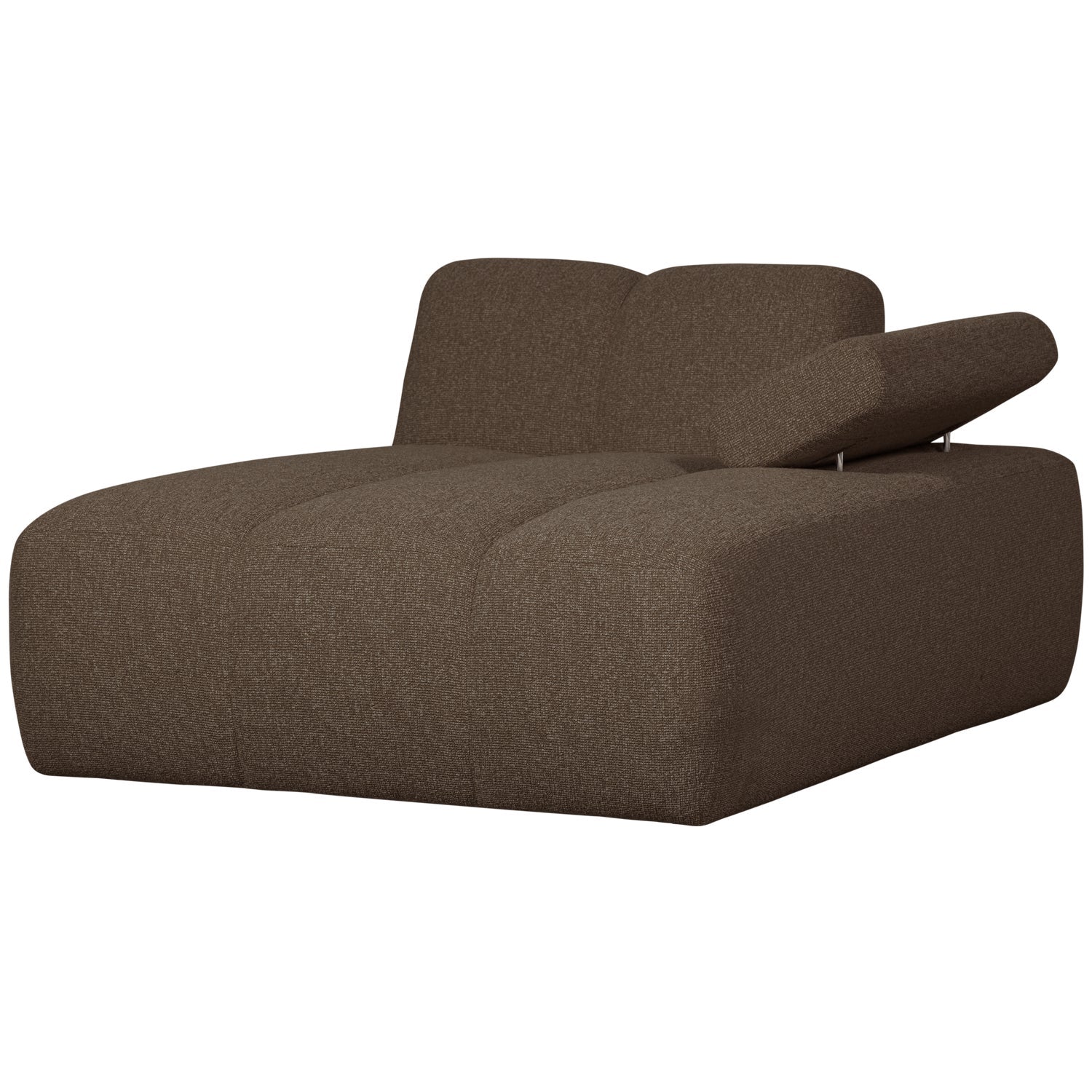 Sofa modułowa MOJO - szezlong prawostronny ciemnobrązowy bouclé