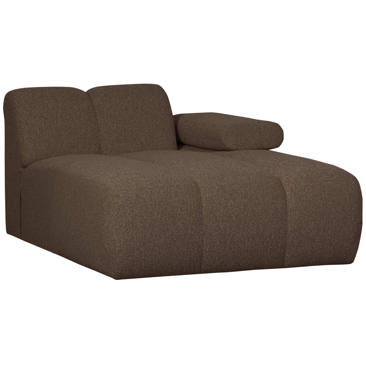 Sofa modułowa MOJO - szezlong prawostronny ciemnobrązowy bouclé