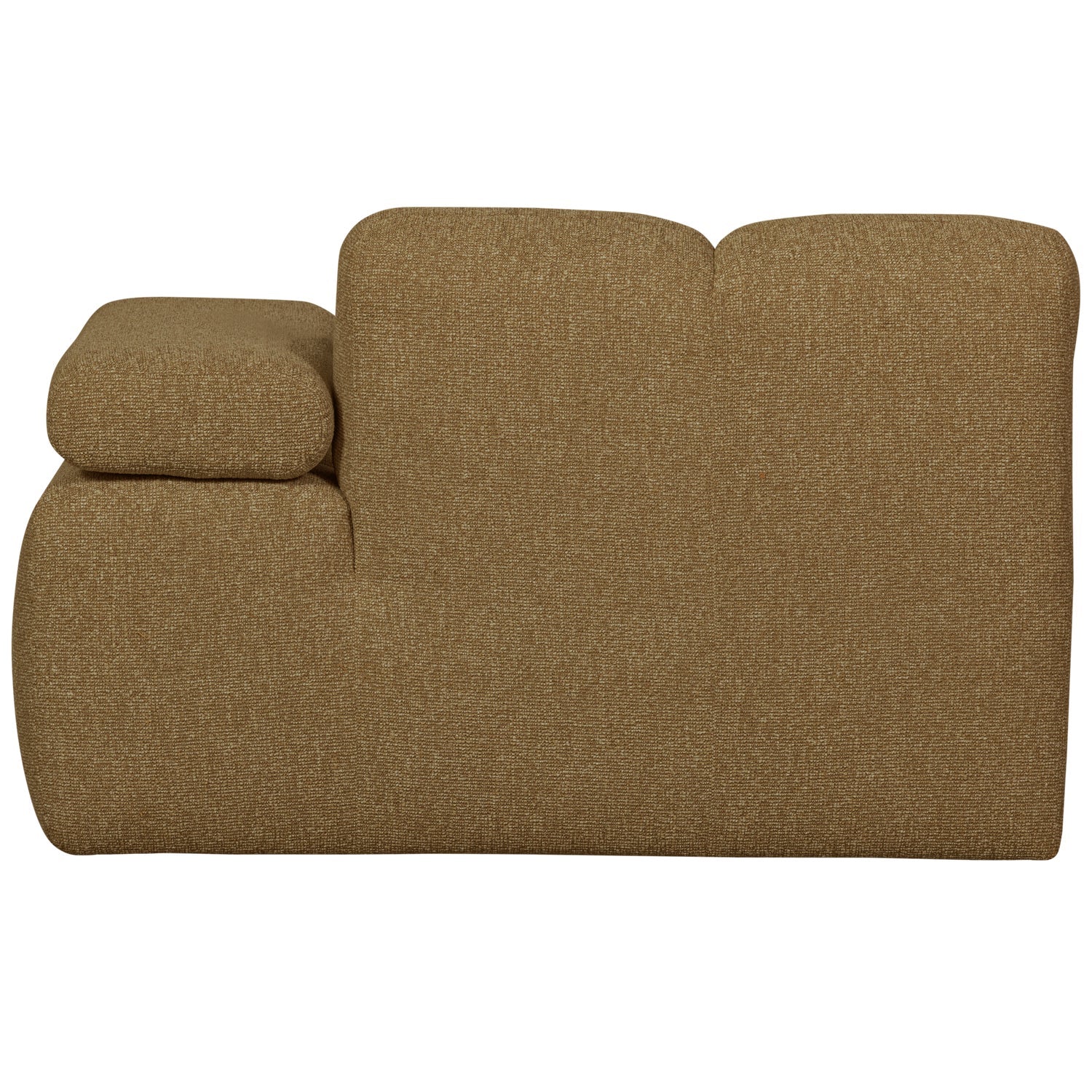 Sofa modułowa MOJO - szezlong prawostronny ciemny miodowy bouclé
