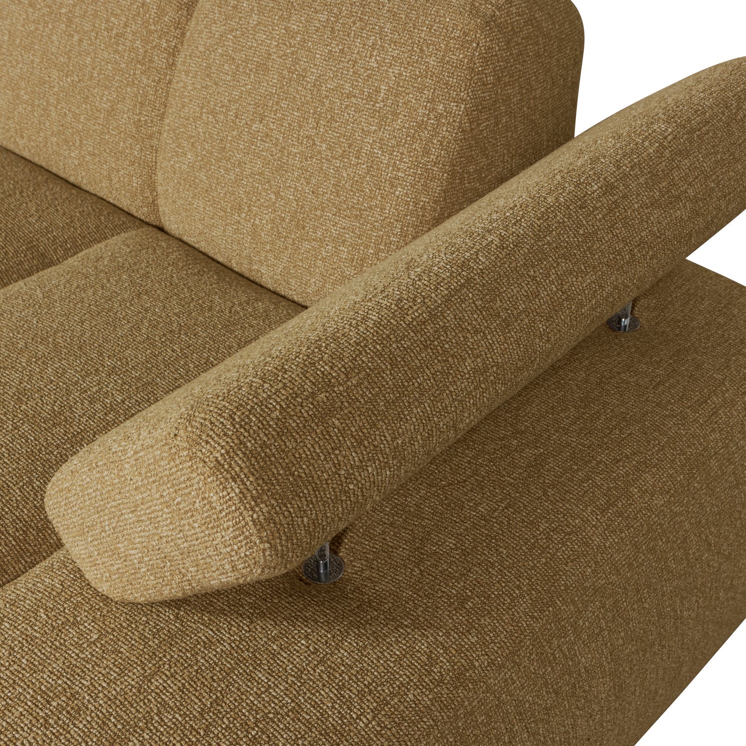 Sofa modułowa MOJO - szezlong prawostronny ciemny miodowy bouclé