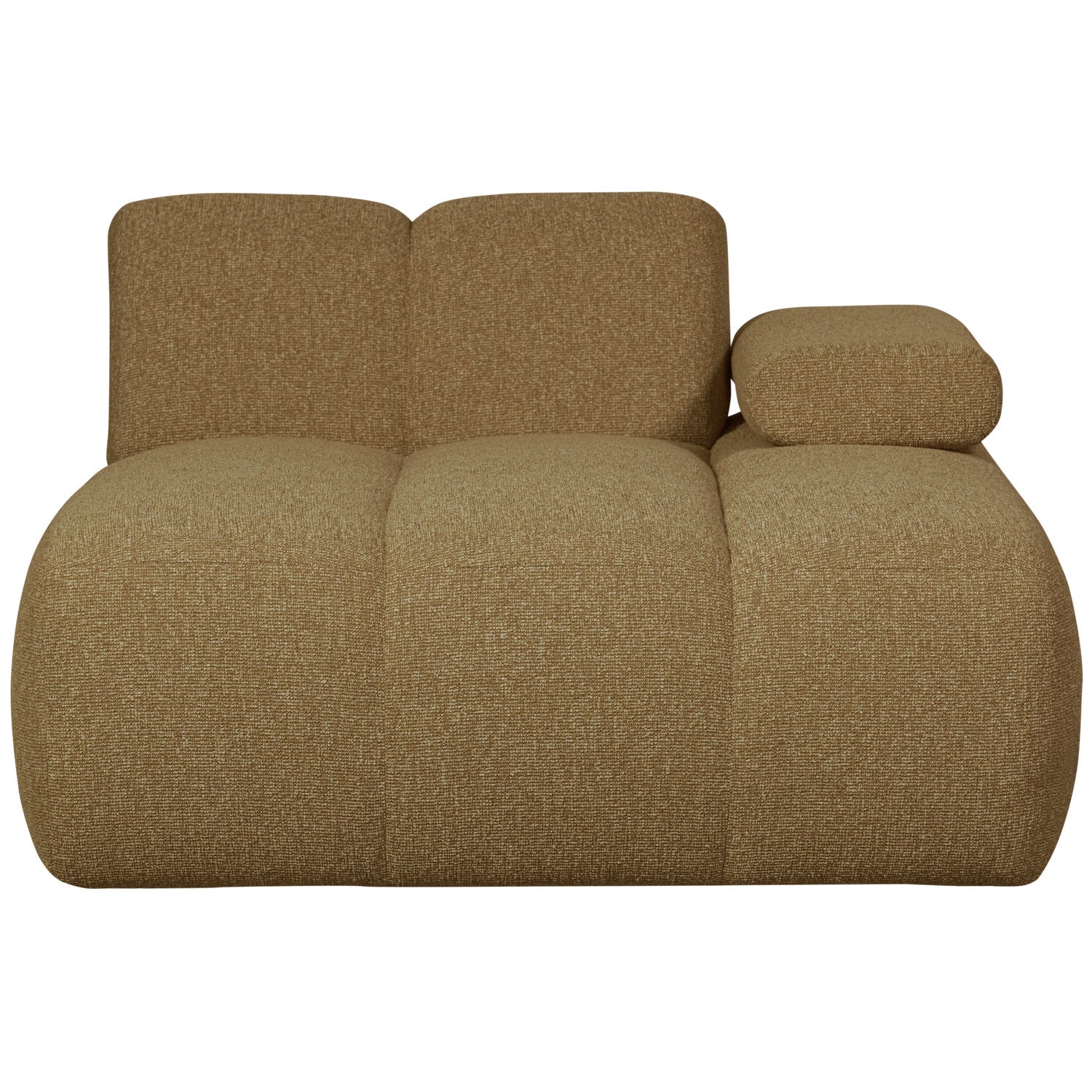 Sofa modułowa MOJO - szezlong prawostronny ciemny miodowy bouclé