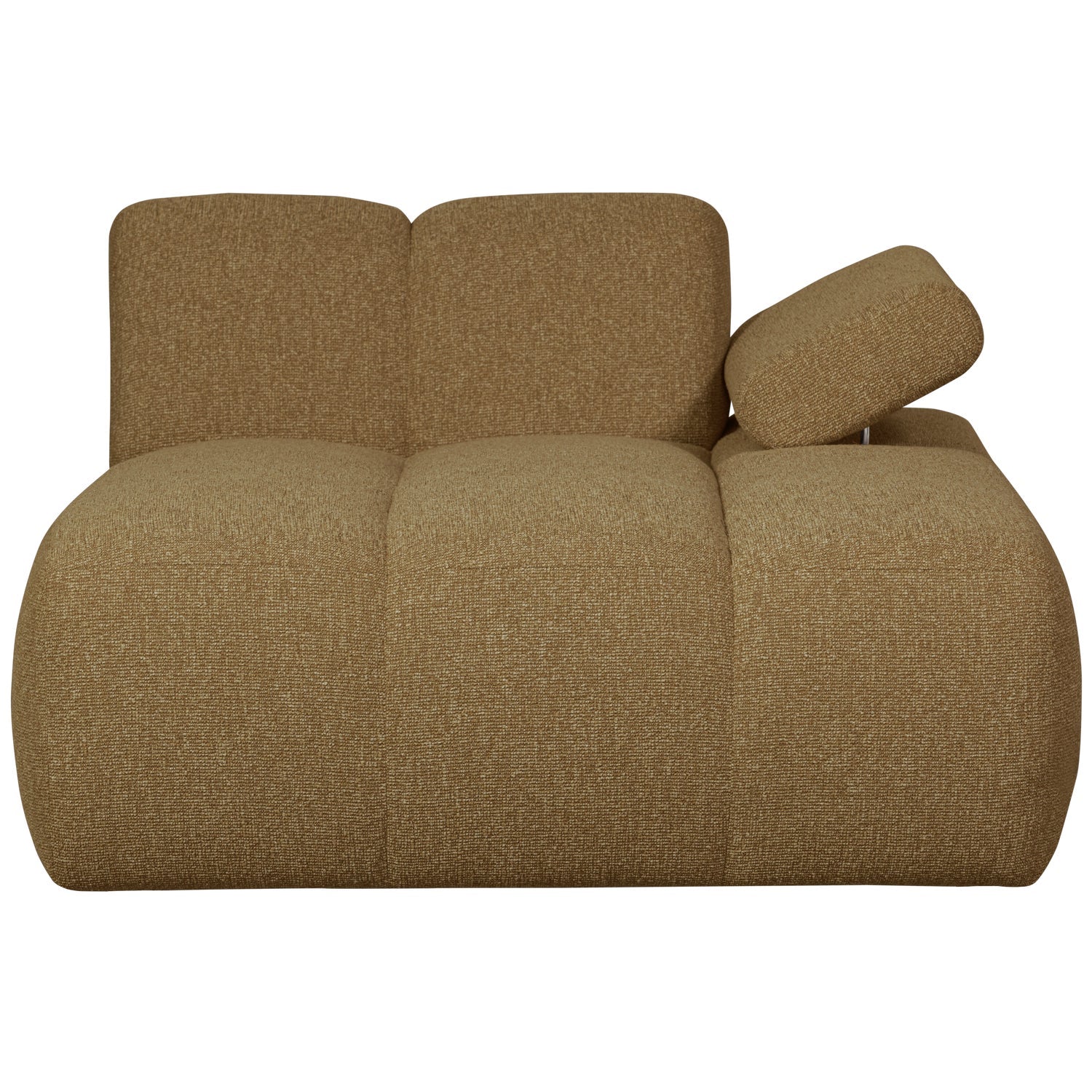 Sofa modułowa MOJO - szezlong prawostronny ciemny miodowy bouclé