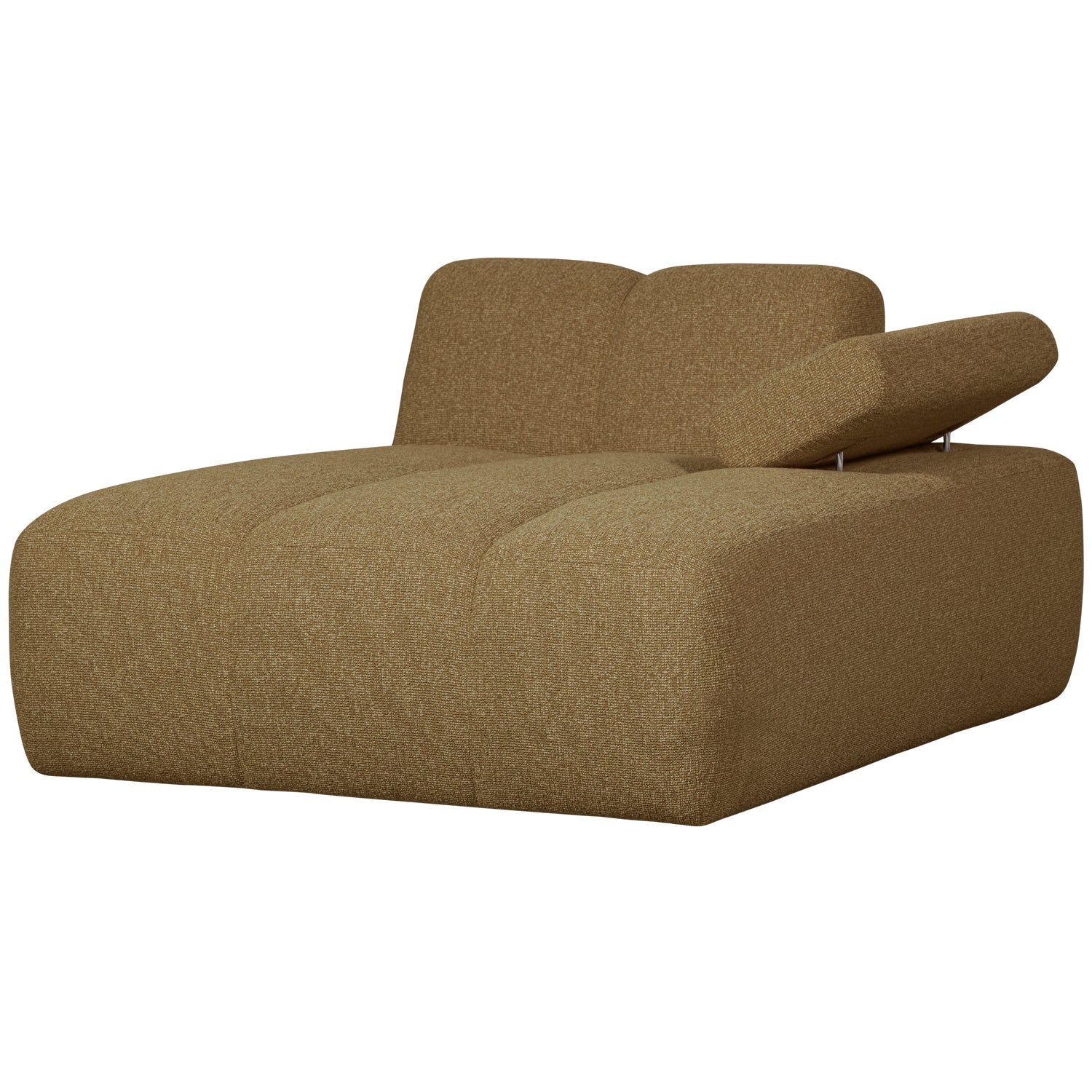 Sofa modułowa MOJO - szezlong prawostronny ciemny miodowy bouclé