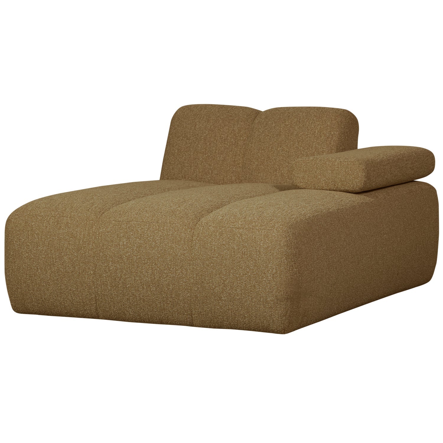 Sofa modułowa MOJO - szezlong prawostronny ciemny miodowy bouclé