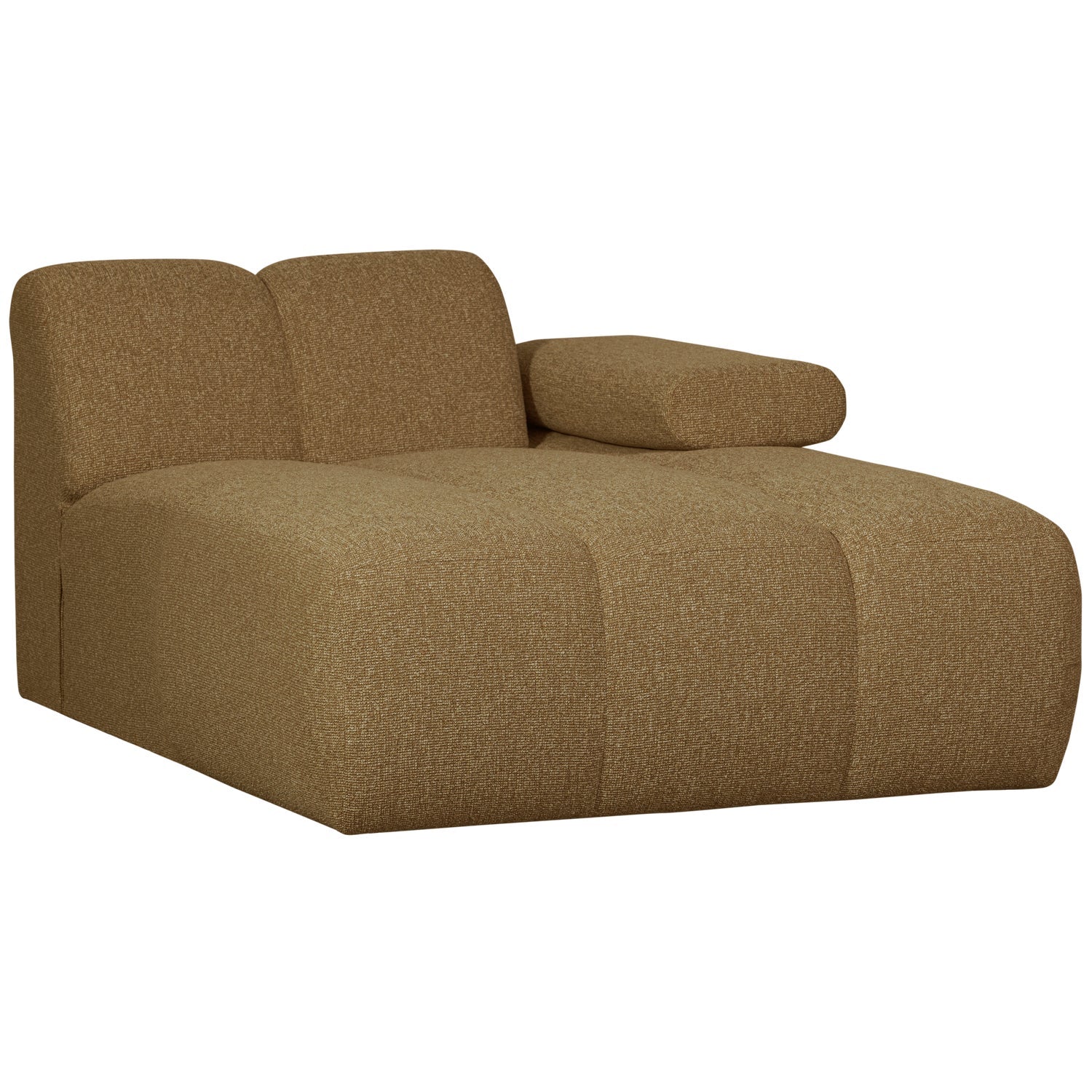 Sofa modułowa MOJO - szezlong prawostronny ciemny miodowy bouclé