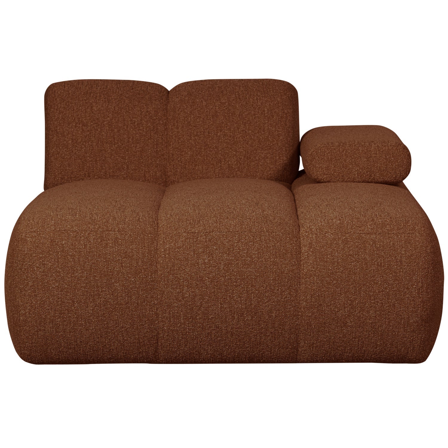 Sofa modułowa MOJO - szezlong prawostronny brązowy bouclé