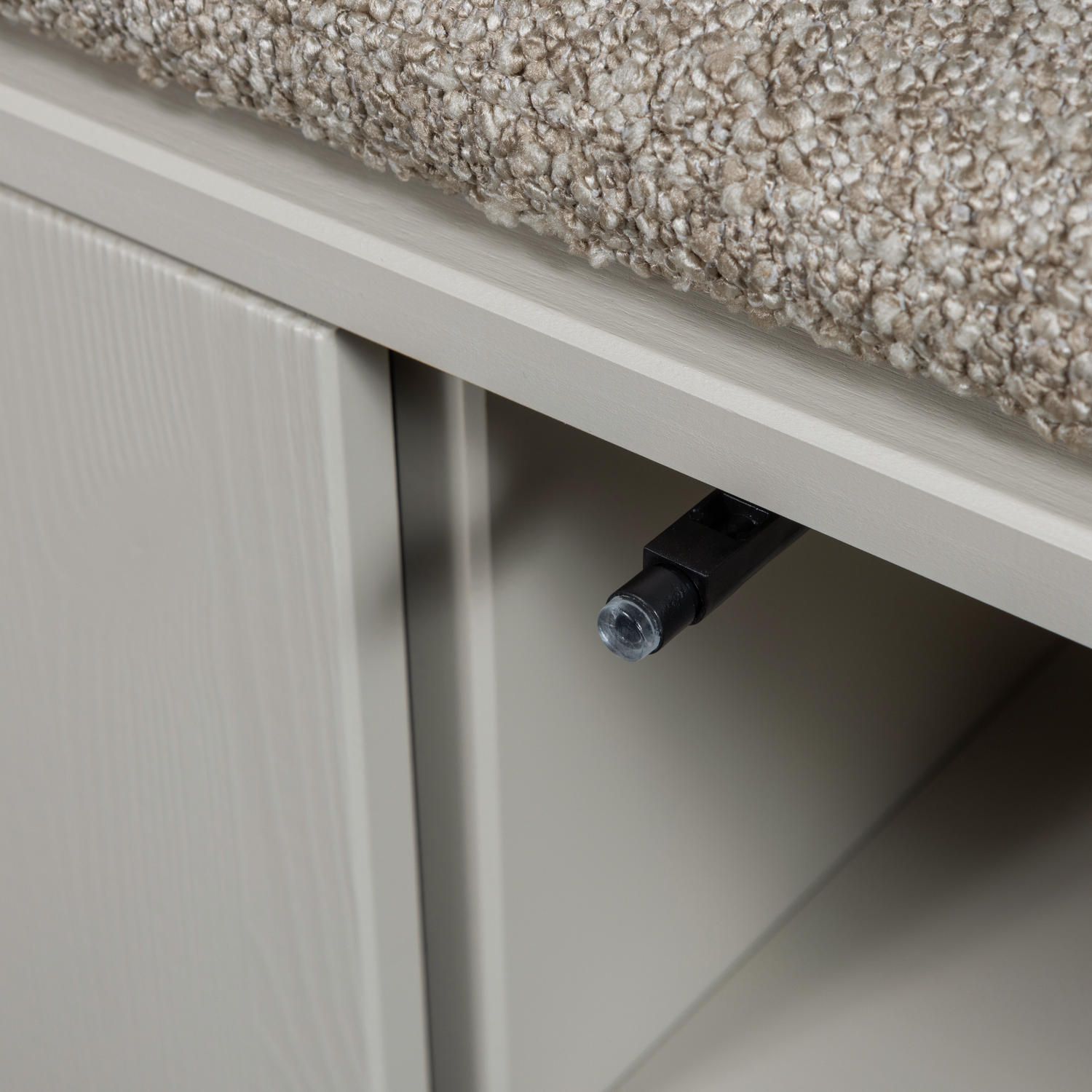 Sitzbank SETTLE mit gepolstertem Sitz in grau-beige