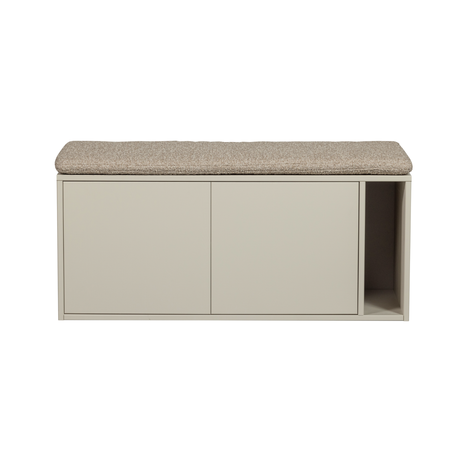 Sitzbank SETTLE mit gepolstertem Sitz in grau-beige