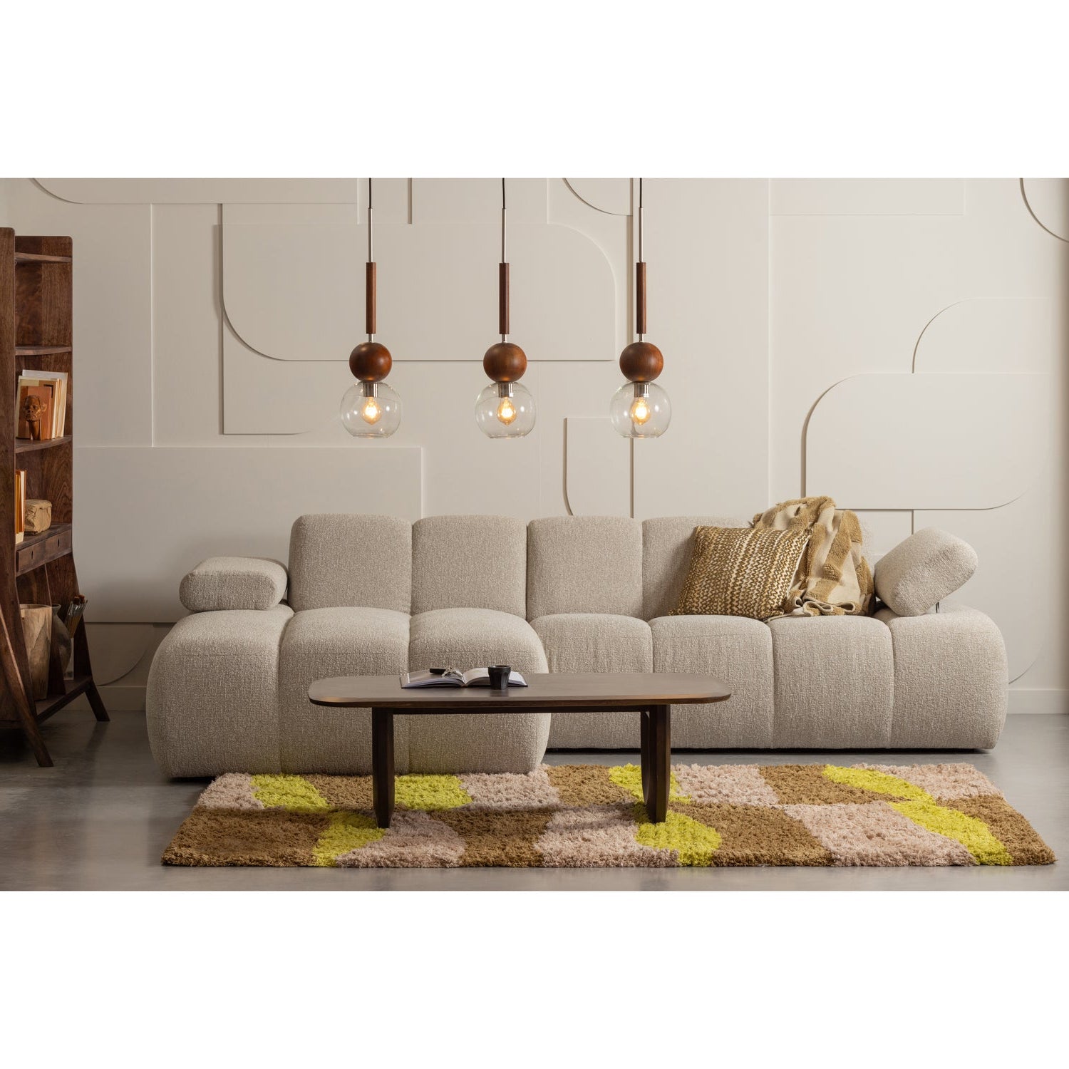 Left-facing modular sofa MOJO sand lamb