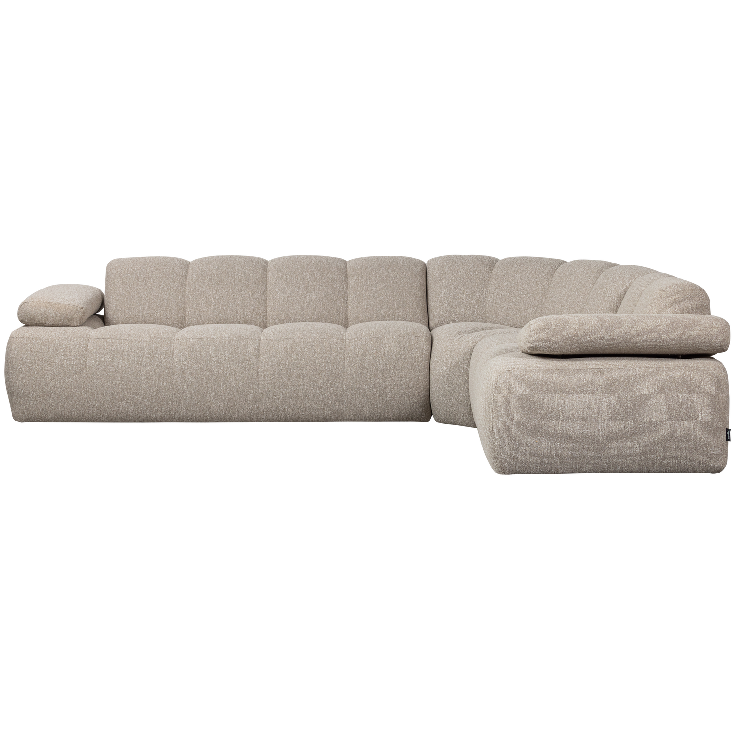 Right-facing modular corner sofa for 6 people MOJO sand mélange boucle
