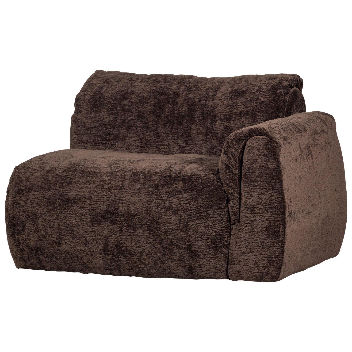 Sofa modułowa BAGGY 3D - element prawostronny ciemnobrązowy