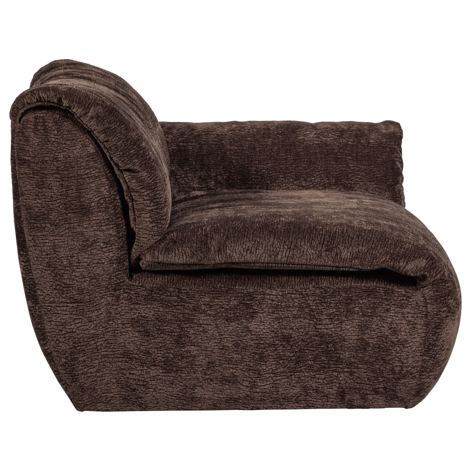 Sofa modułowa BAGGY 3D - element prawostronny ciemnobrązowy