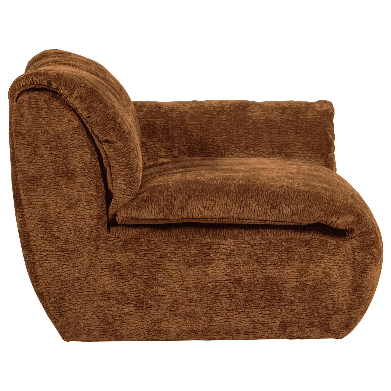 Sofa modułowa BAGGY 3D - element prawostronny brązowy